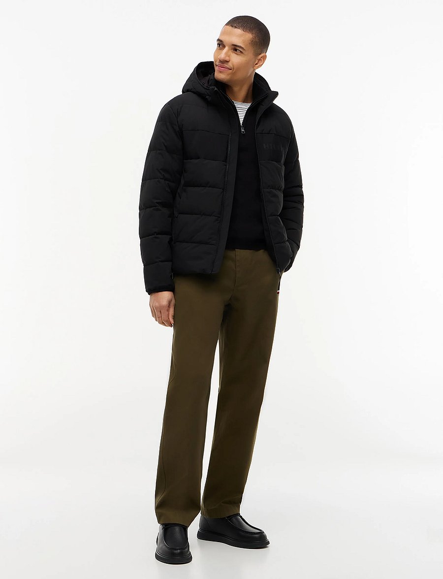 Tommy Hilfiger - DETACHABLE HOODED BRANDED PUFFER - gefütterte jacken - black - 4