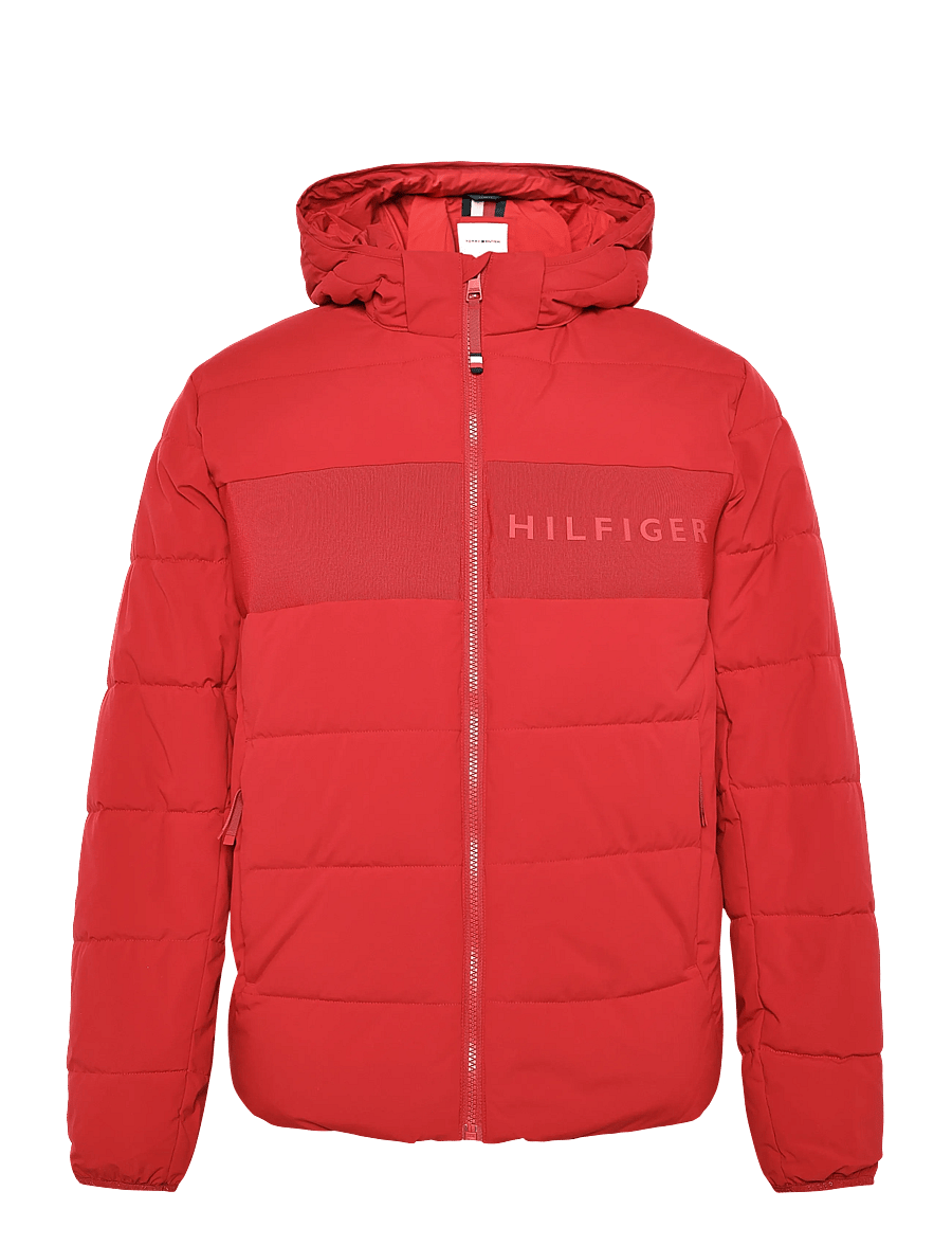 Tommy Hilfiger - DETACHABLE HOODED BRANDED PUFFER - fodrade jackor - medium red - 1