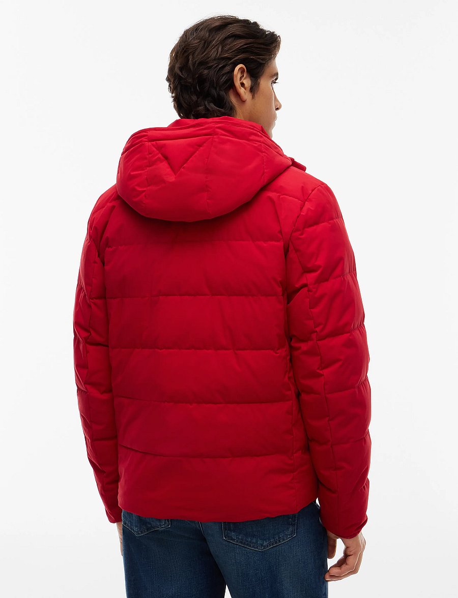 Tommy Hilfiger - DETACHABLE HOODED BRANDED PUFFER - fodrade jackor - medium red - 3
