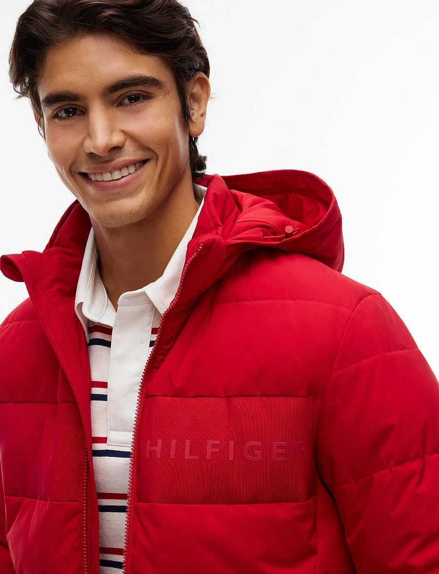 Tommy Hilfiger - DETACHABLE HOODED BRANDED PUFFER - fodrade jackor - medium red - 4