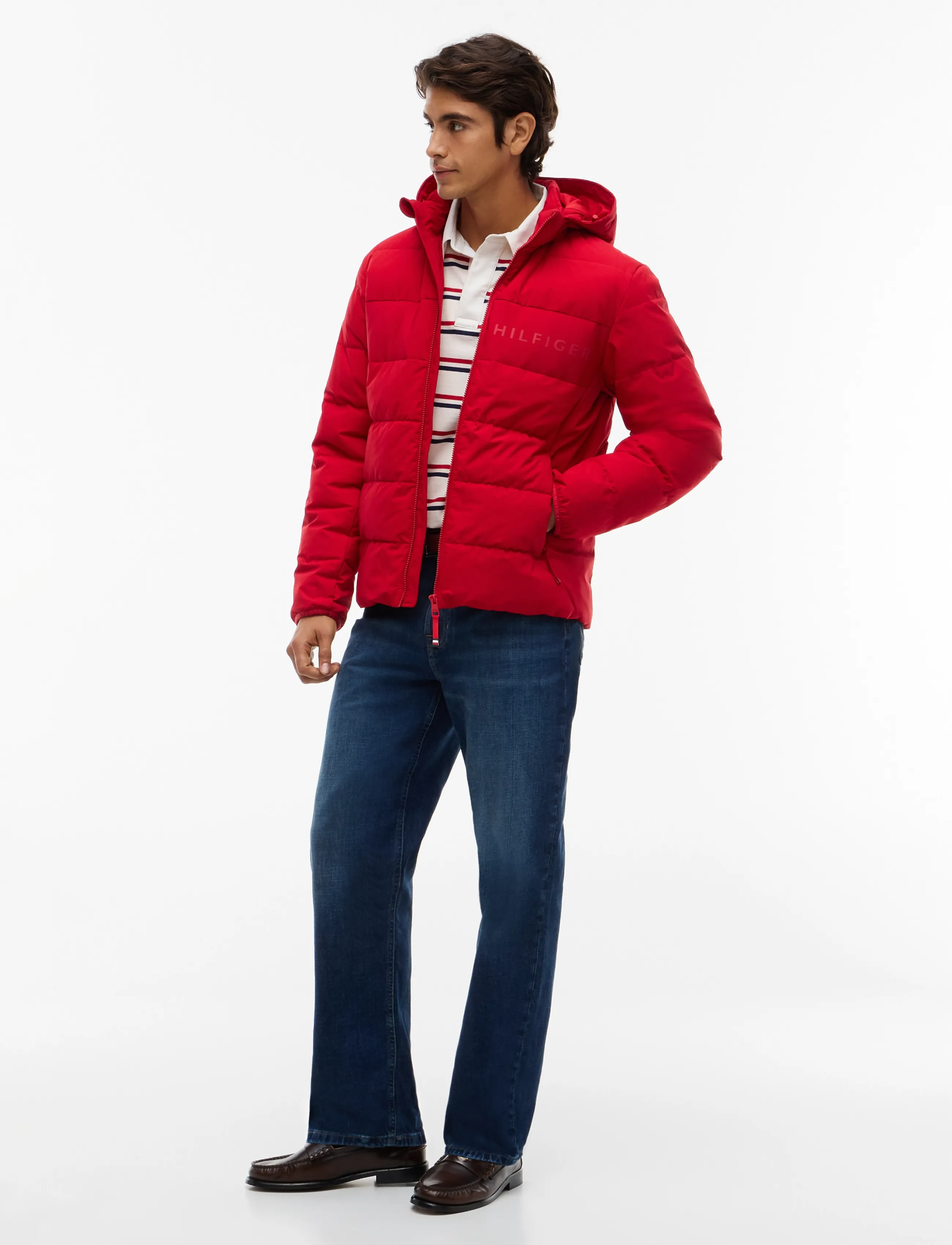 Tommy Hilfiger - DETACHABLE HOODED BRANDED PUFFER - fodrade jackor - medium red - 5