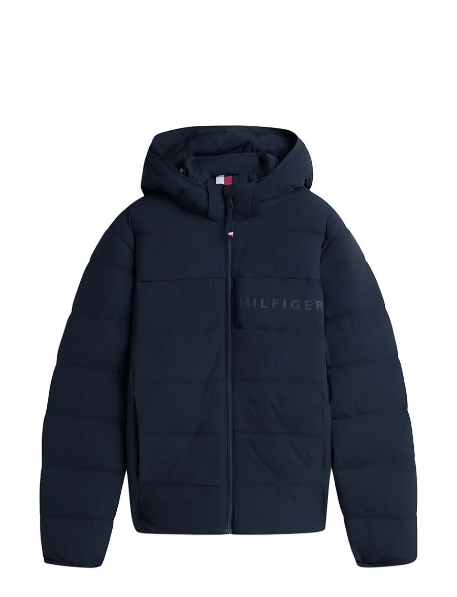 Tommy Hilfiger - DETACHABLE HOODED BRANDED PUFFER - bólstraðir jakkar - navy blue - 1