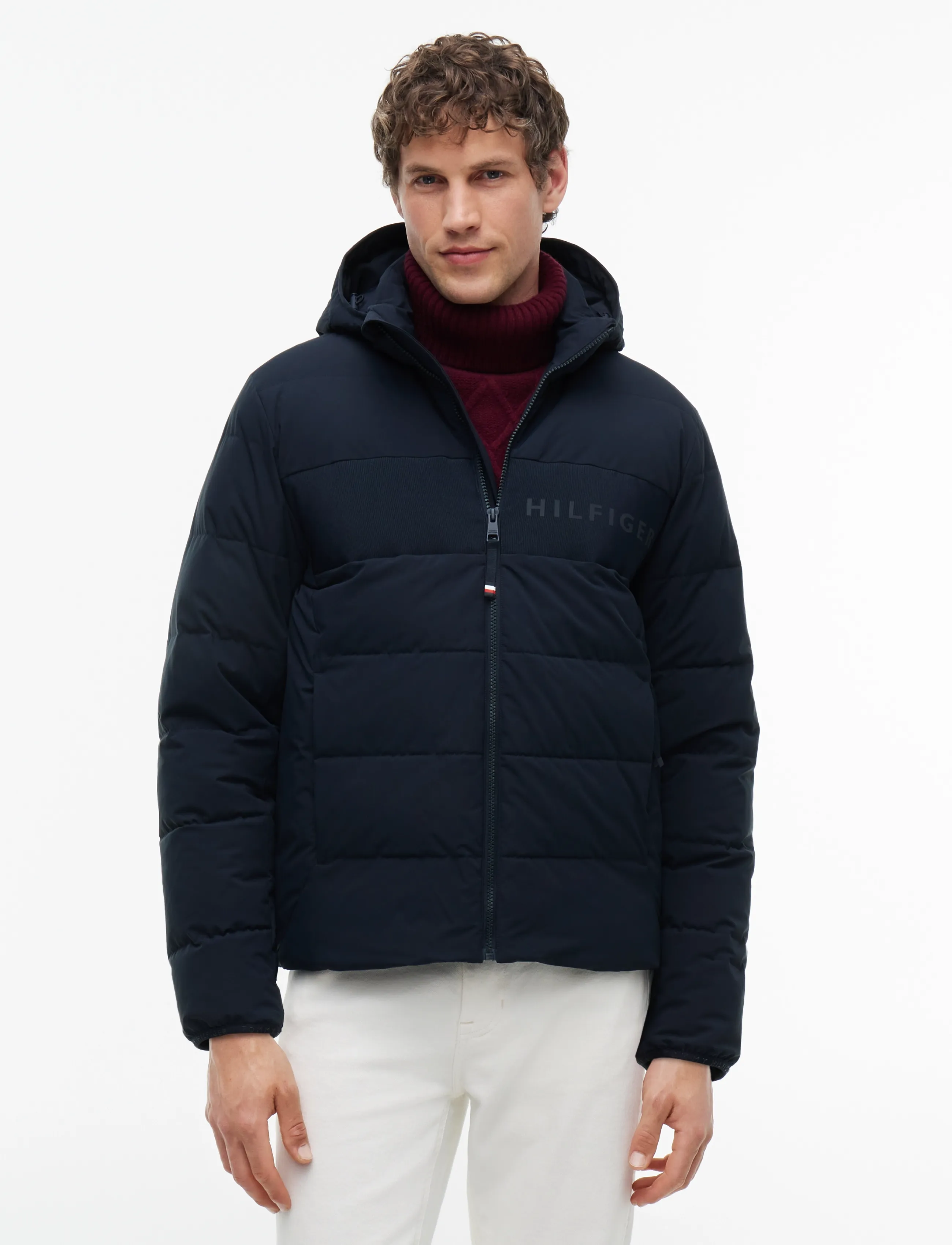 Tommy Hilfiger DETACHABLE HOODED BRANDED PUFFER - Tøj - NAVY BLUE / navy