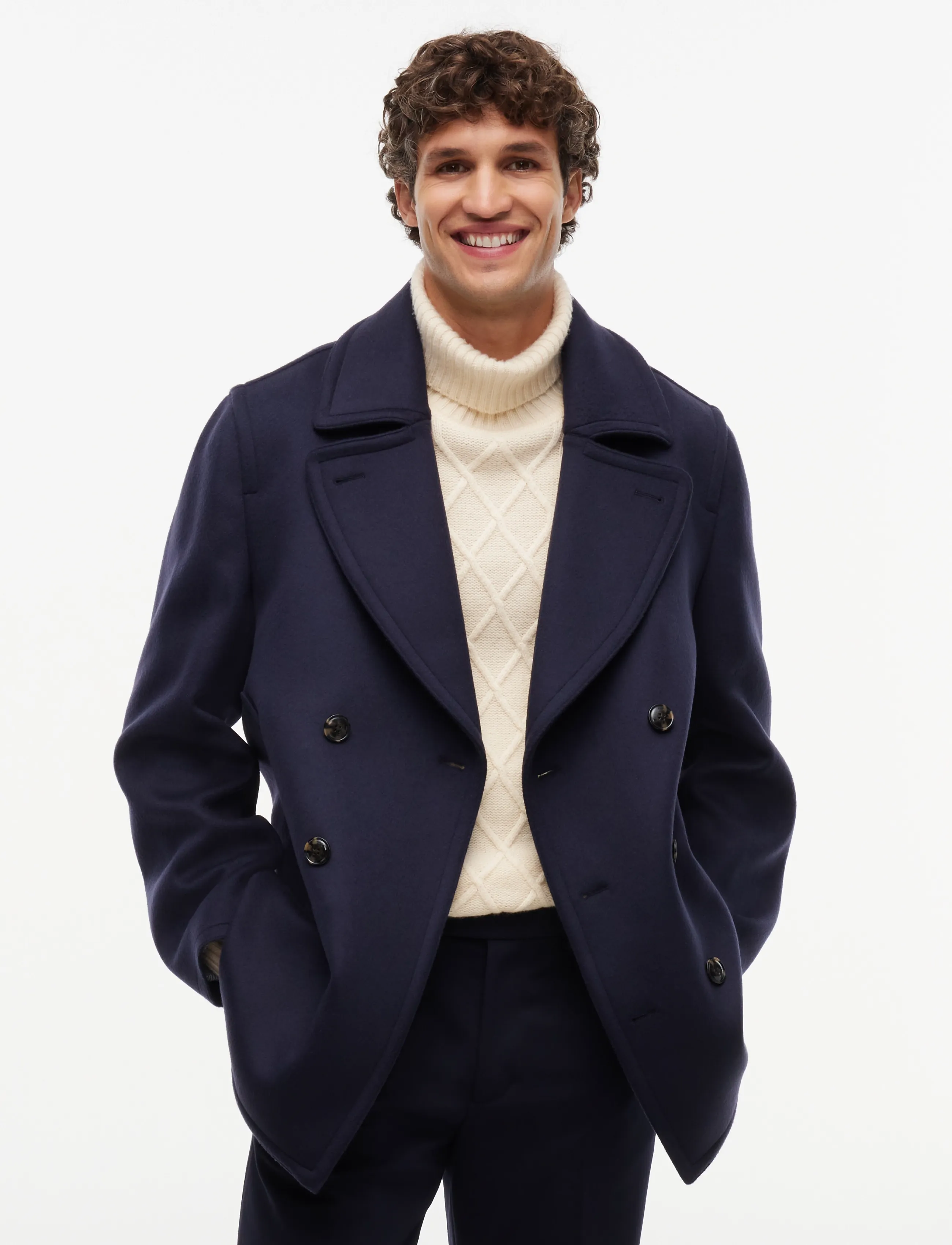 Tommy Hilfiger NY WOOL PEACOAT - Jacken & Mäntel - NAVY BLUE / navy