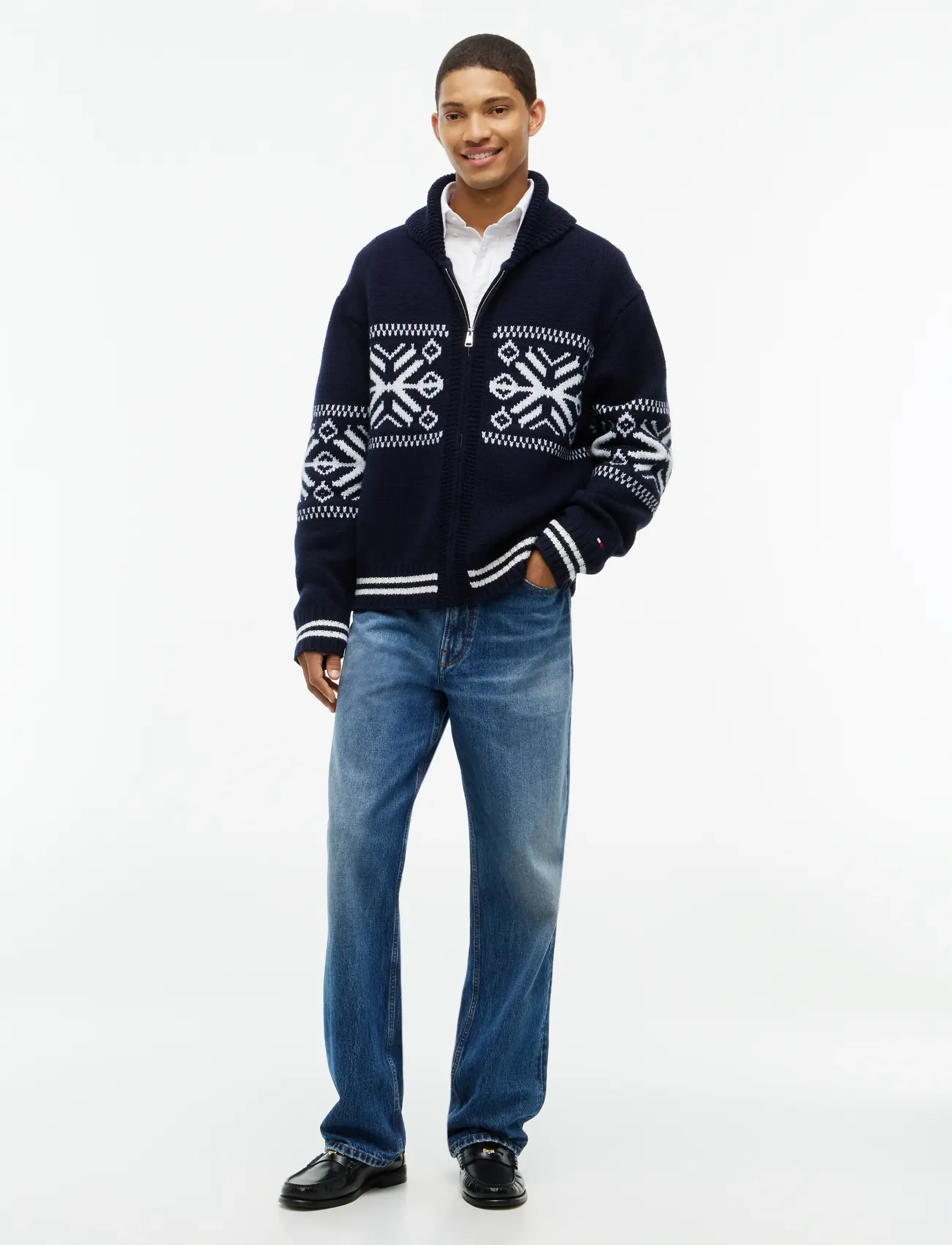 Tommy Hilfiger - GIFTING KNITTED VARSITY JACKET - varsity-jacken - navy blue ivory petal - 4