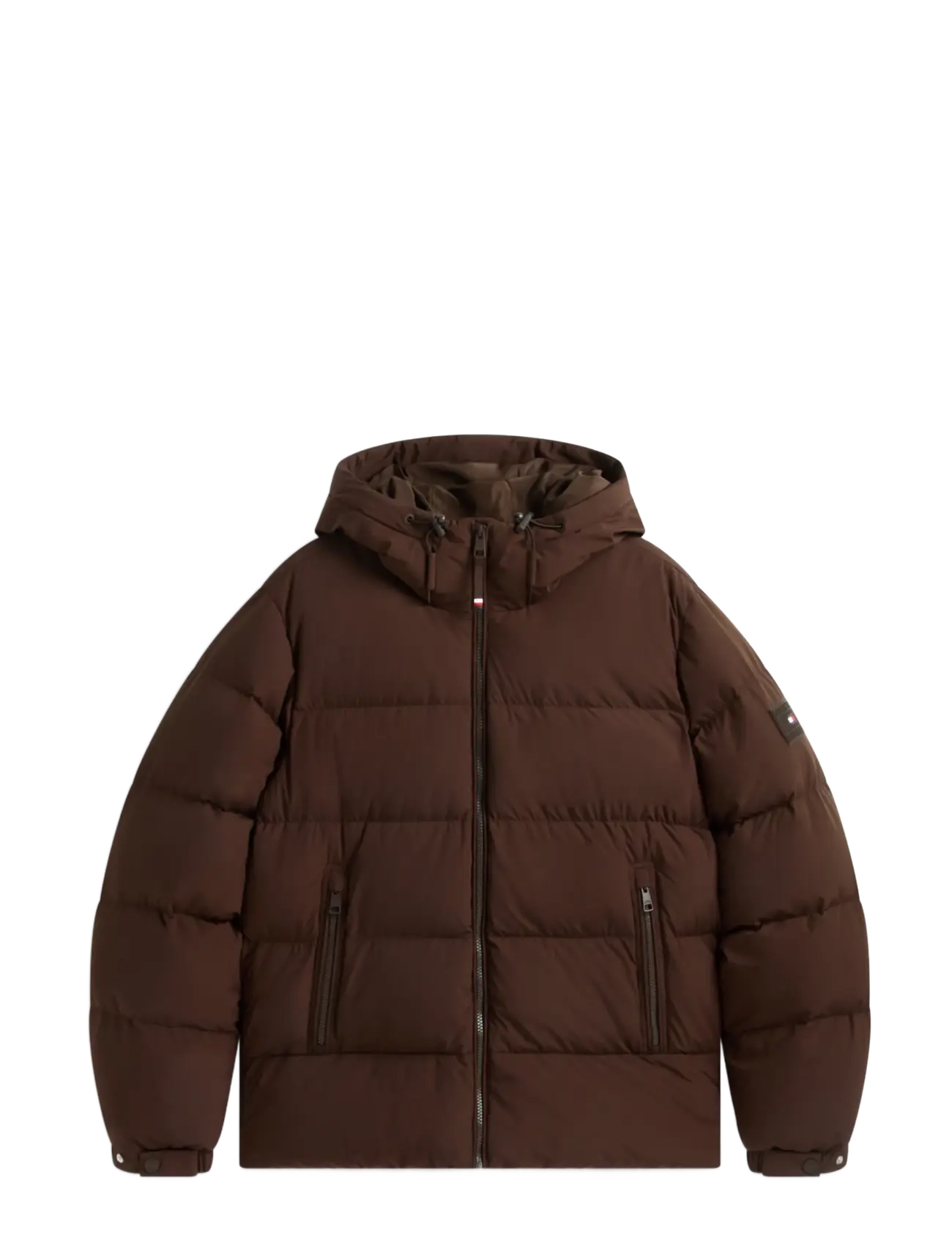 Tommy Hilfiger - DOWN HOODED PUFFER JKT - padded jackets - dark coffee - 1