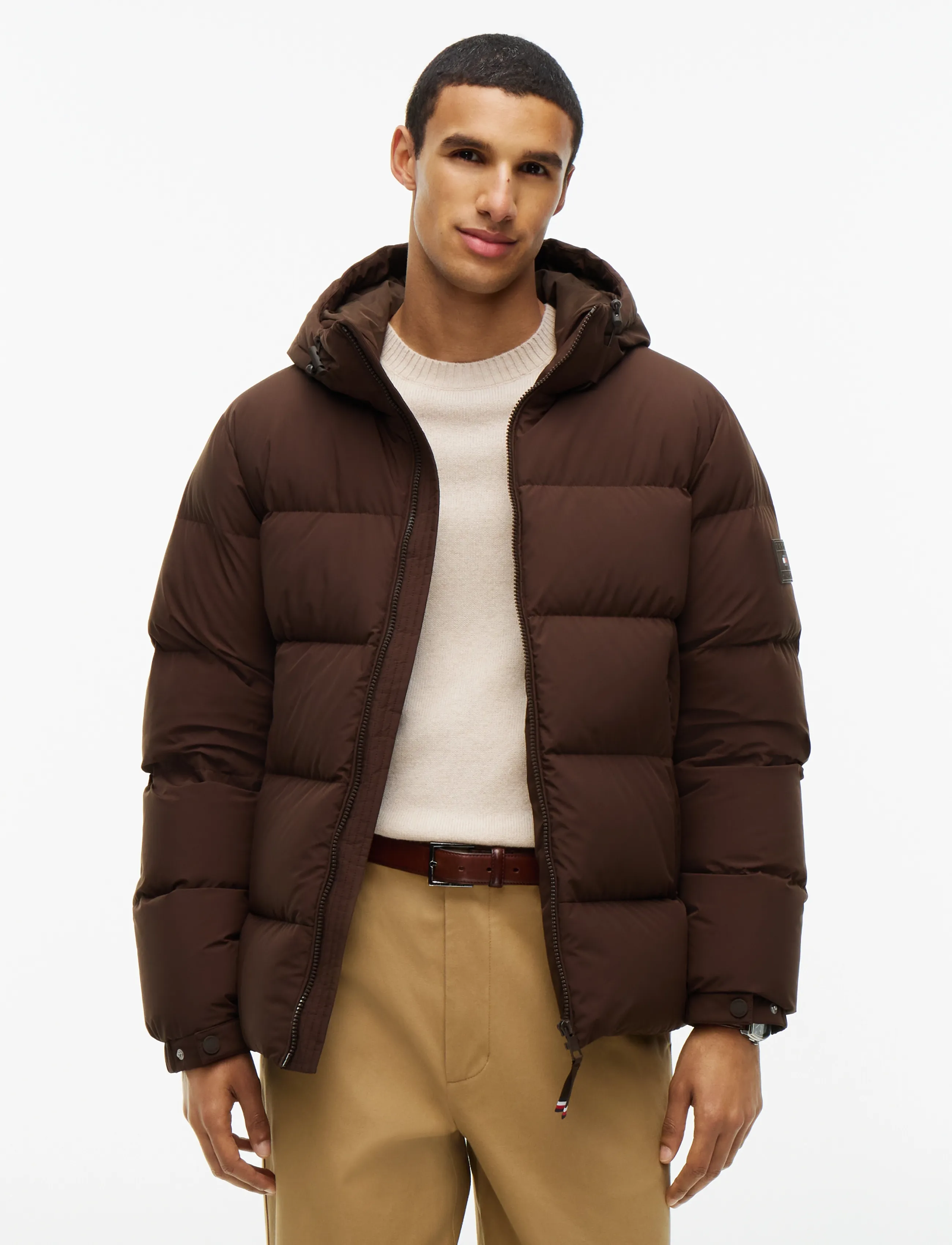 Tommy Hilfiger DOWN HOODED PUFFER JKT - Jackets & Coats - DARK COFFEE / brown