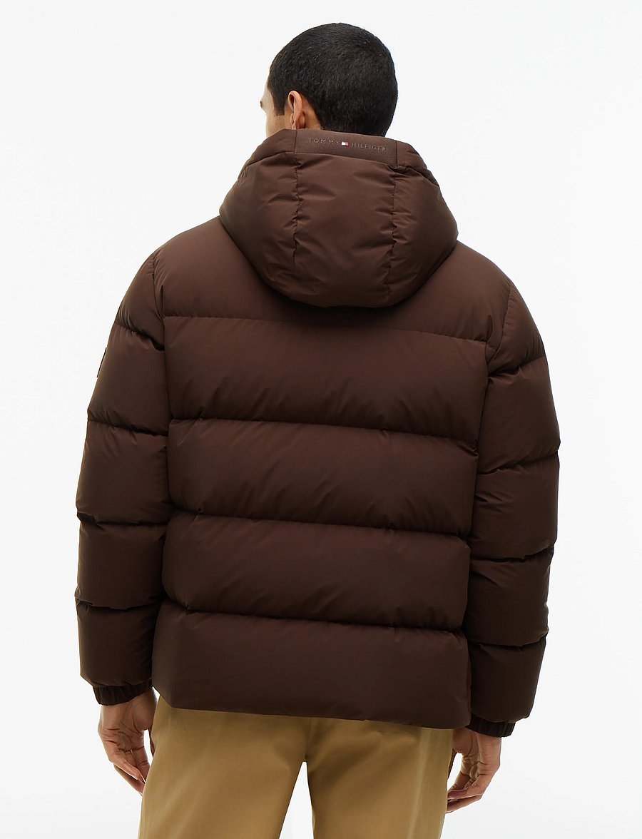 Tommy Hilfiger - DOWN HOODED PUFFER JKT - padded jackets - dark coffee - 2