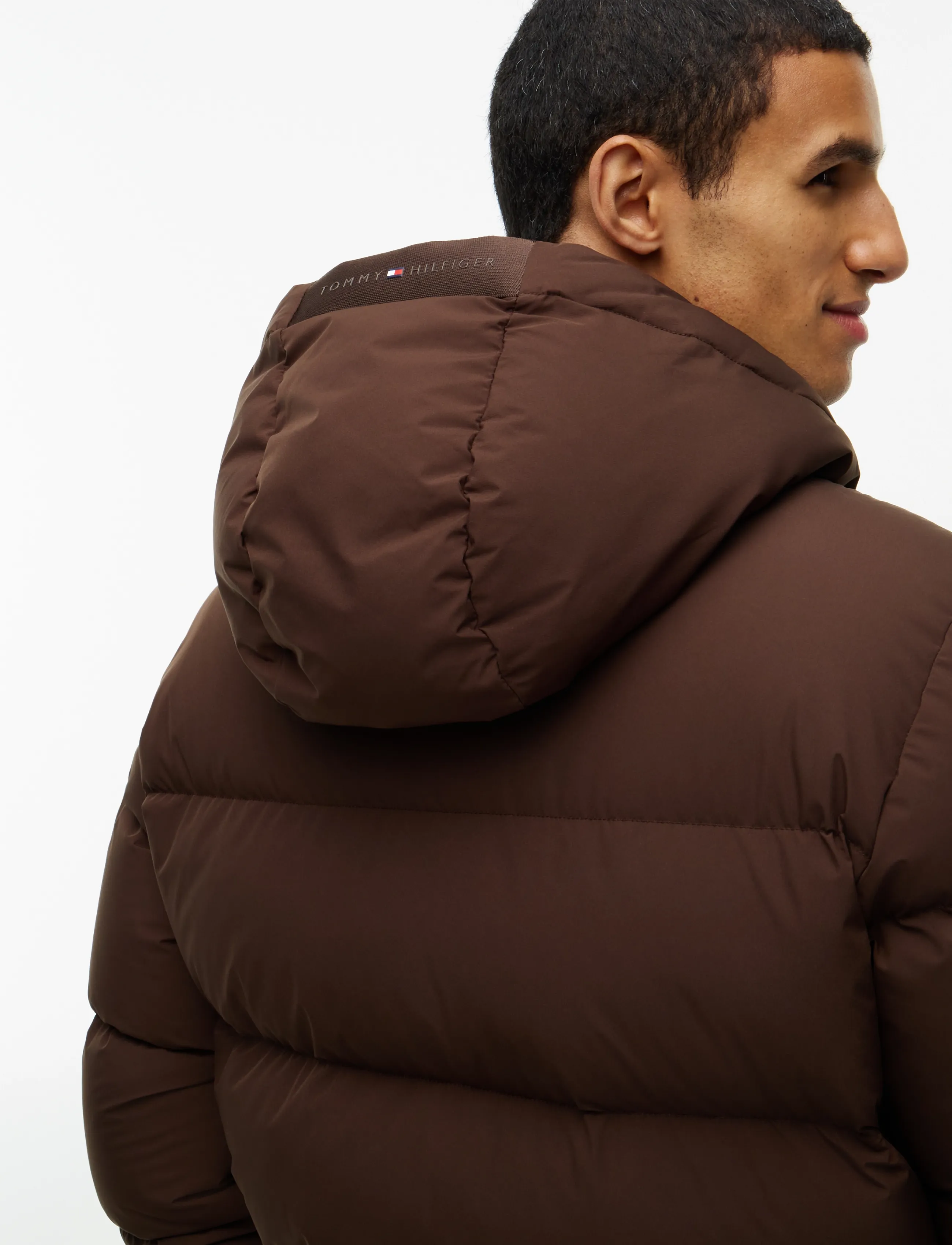 Tommy Hilfiger - DOWN HOODED PUFFER JKT - padded jackets - dark coffee - 3
