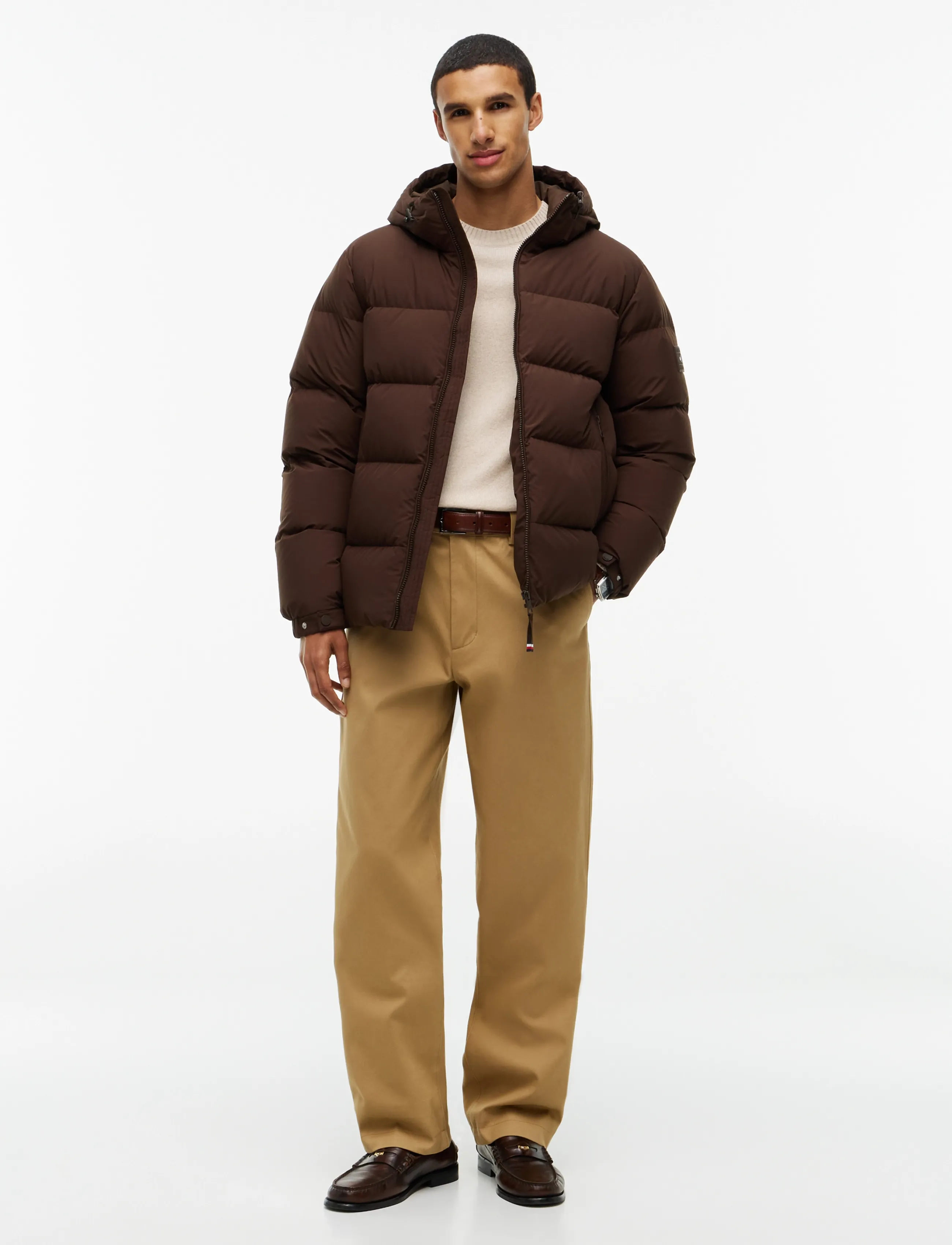 Tommy Hilfiger - DOWN HOODED PUFFER JKT - padded jackets - dark coffee - 4