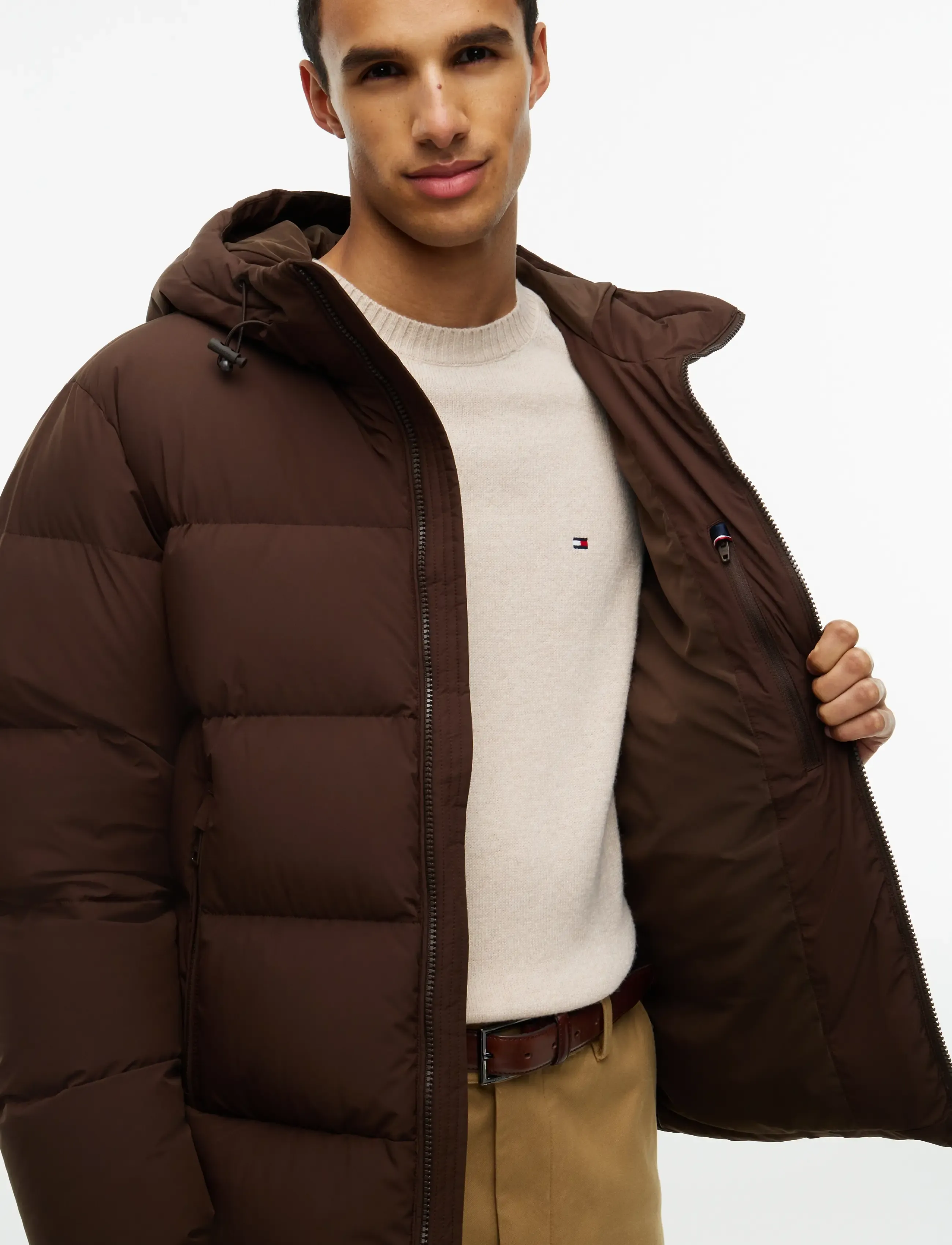 Tommy Hilfiger - DOWN HOODED PUFFER JKT - padded jackets - dark coffee - 5