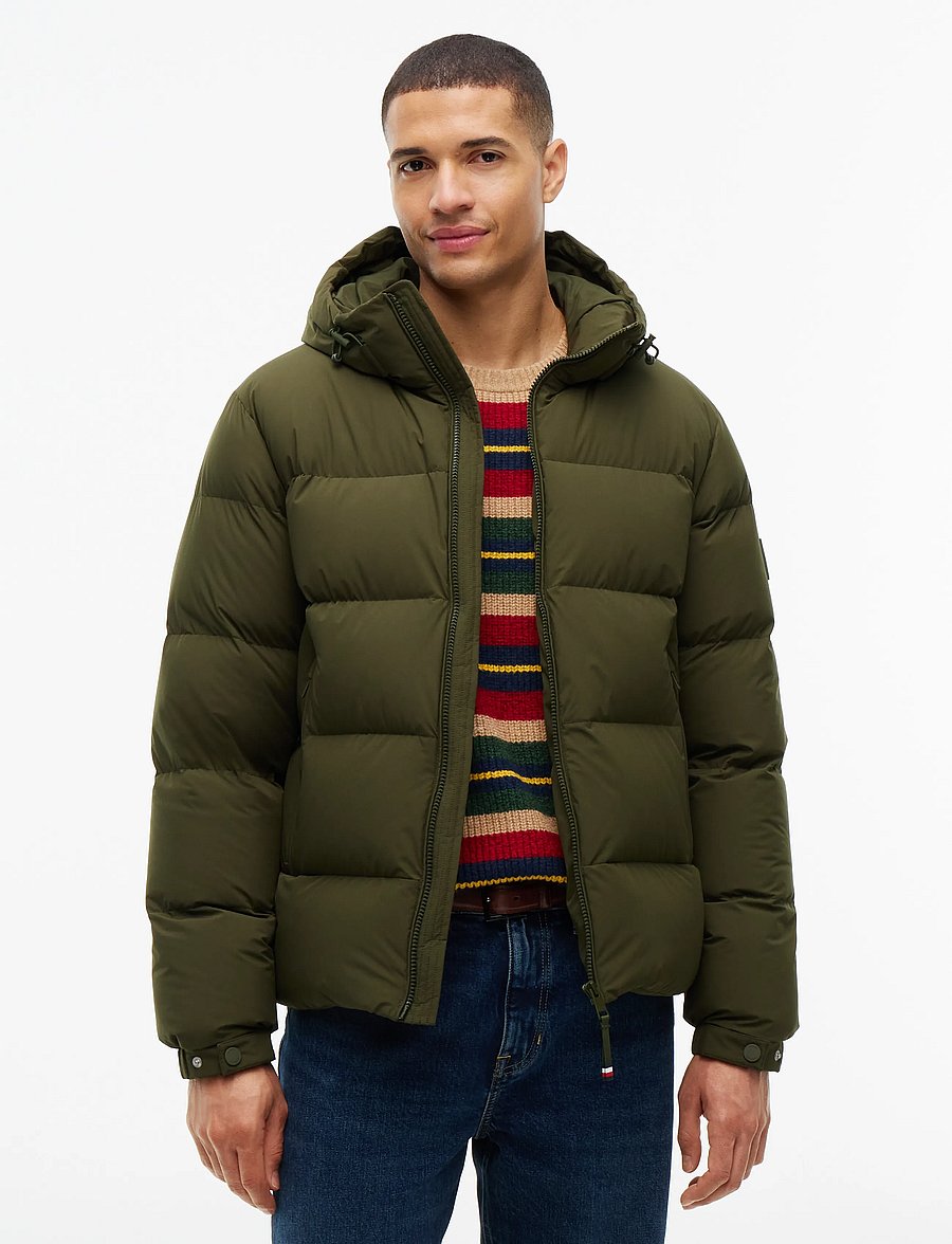 Tommy Hilfiger - DOWN HOODED PUFFER JKT - padded jackets - primordial green - 0