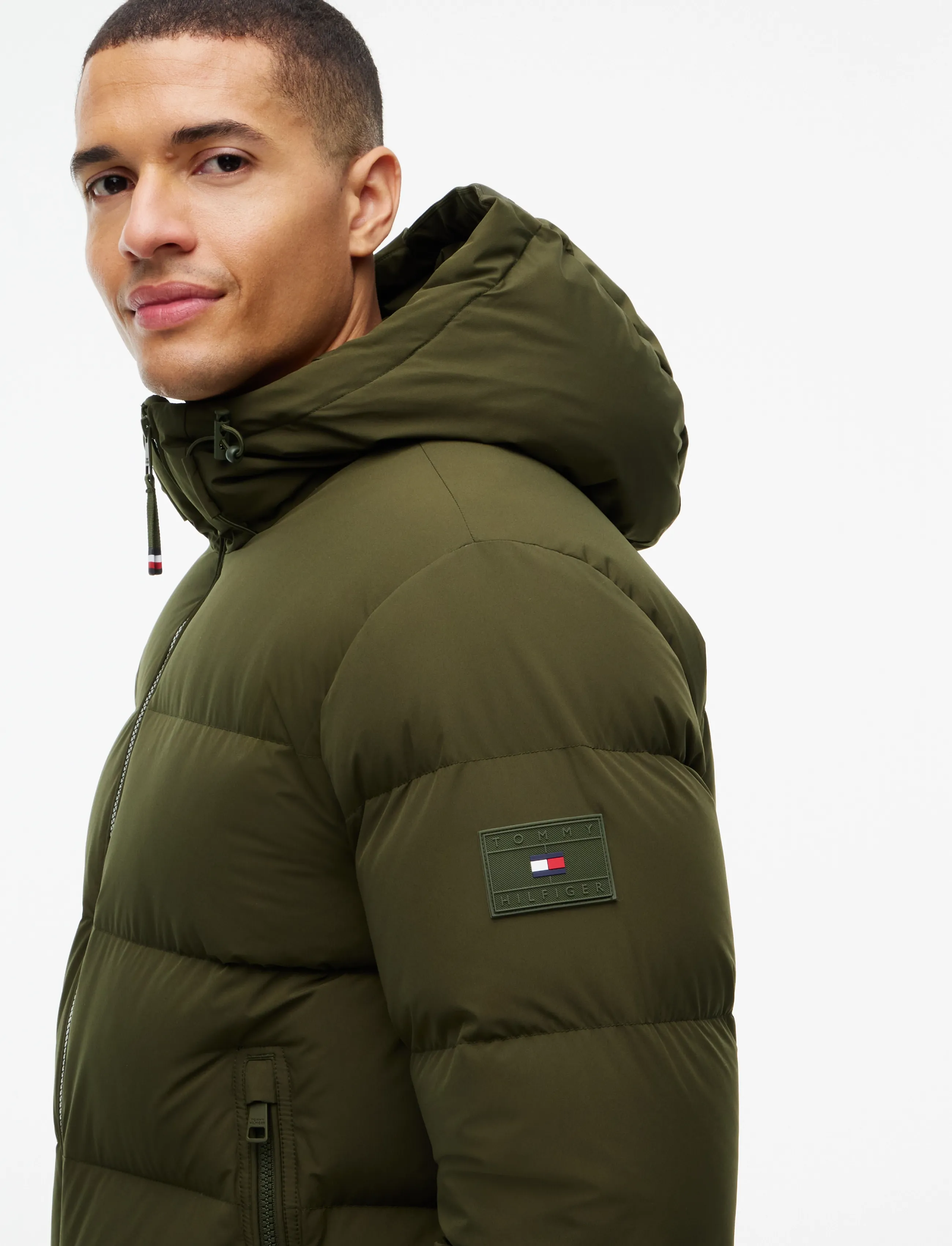 Tommy Hilfiger - DOWN HOODED PUFFER JKT - padded jackets - primordial green - 3