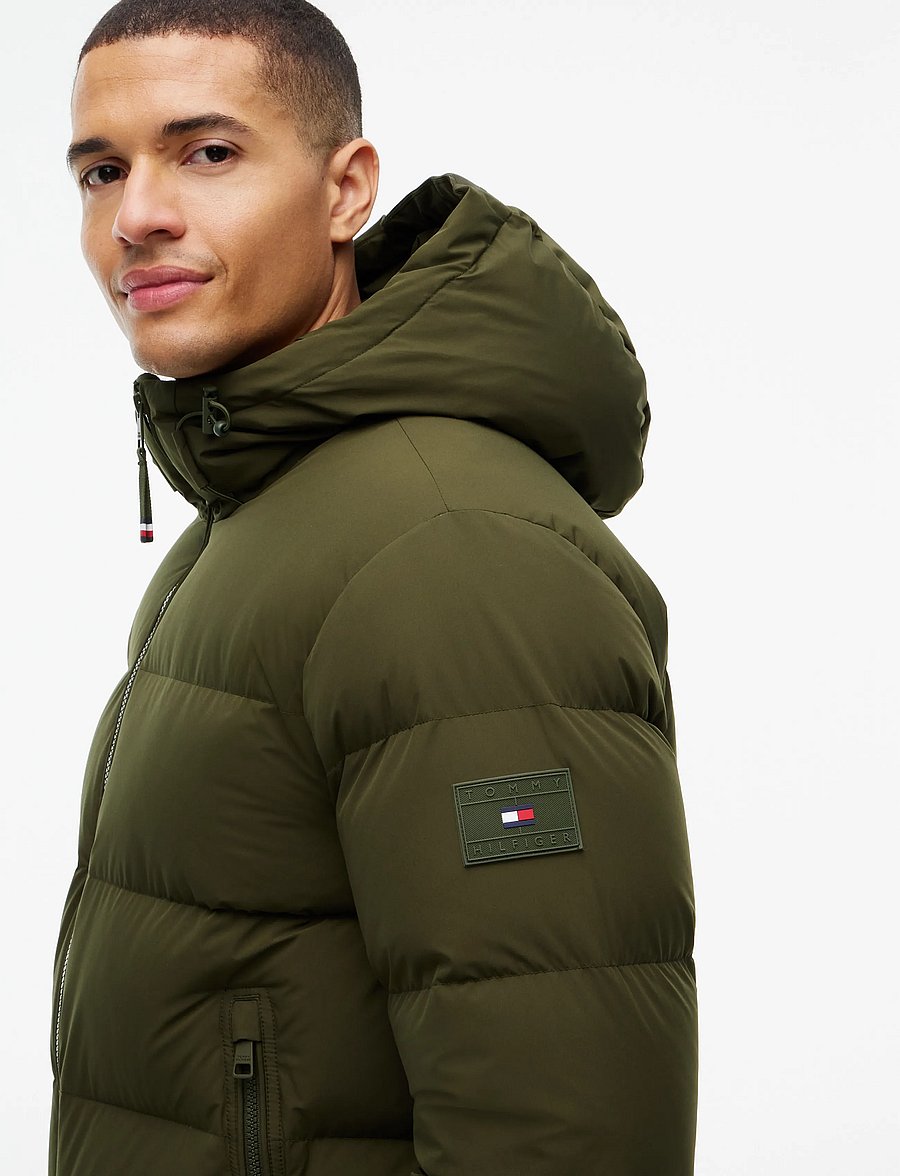 Tommy Hilfiger - DOWN HOODED PUFFER JKT - padded jackets - primordial green - 3