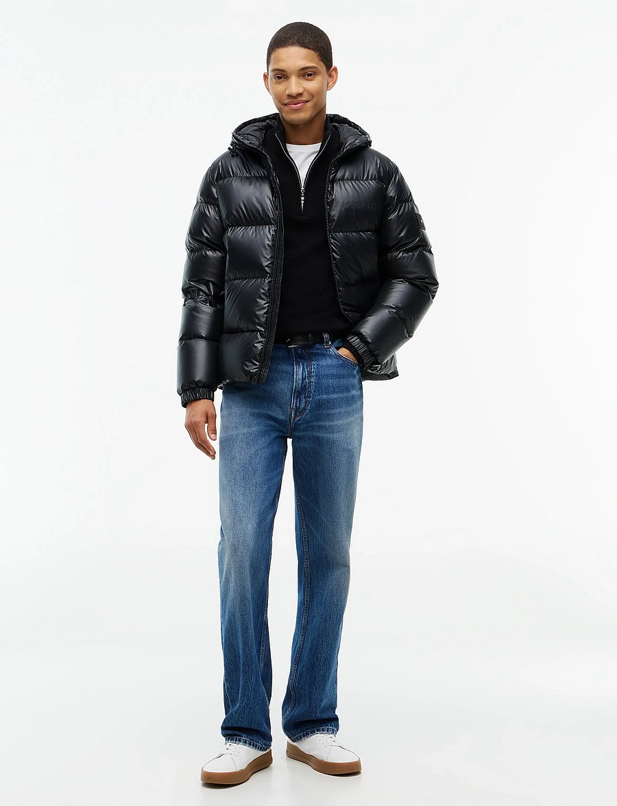 Tommy Hilfiger - SHINY DOWN HOODED PUFFER - padded jackets - black - 4