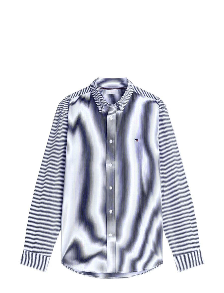 Tommy Hilfiger - CORE FLEX POP CLASSIC STP SHIRT - gestreifte hemden - wedge blue stripe - 0