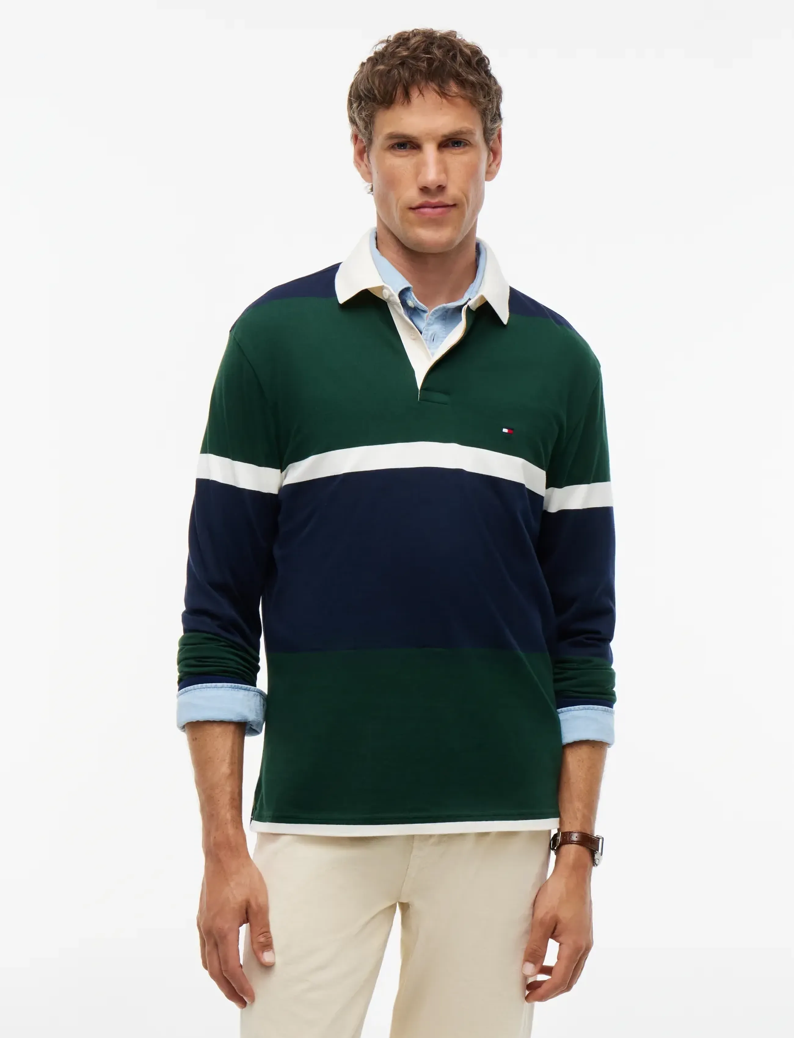 Tommy Hilfiger LS COLORBLOCK CLASSIC FIT POLO - Pikéer - NOCTURNAL GREEN   MULTI / green