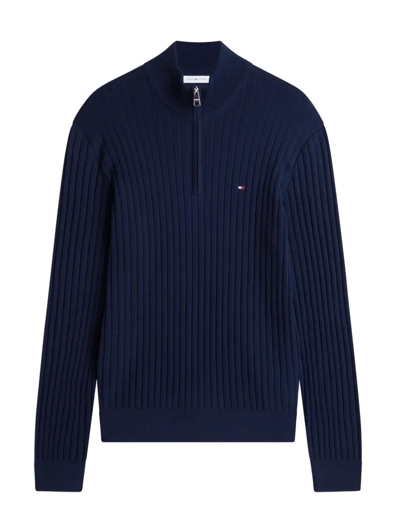 Tommy Hilfiger SEASONAL STRUCTURE ZIPMOCK - Pullover mit halbem Reißverschluss - CARBON NAVY / navy