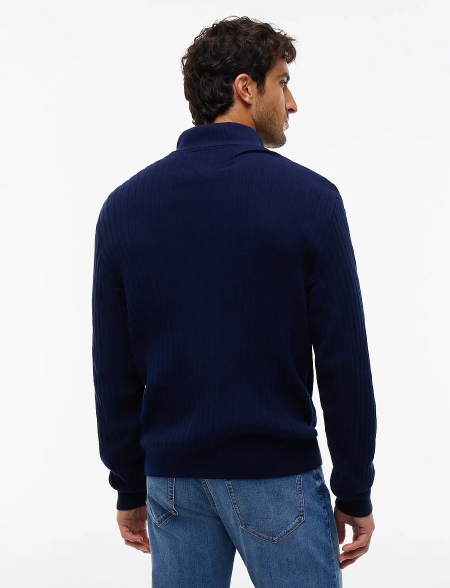 Tommy Hilfiger - SEASONAL STRUCTURE ZIPMOCK - pullover mit halbem reißverschluss - carbon navy - 2