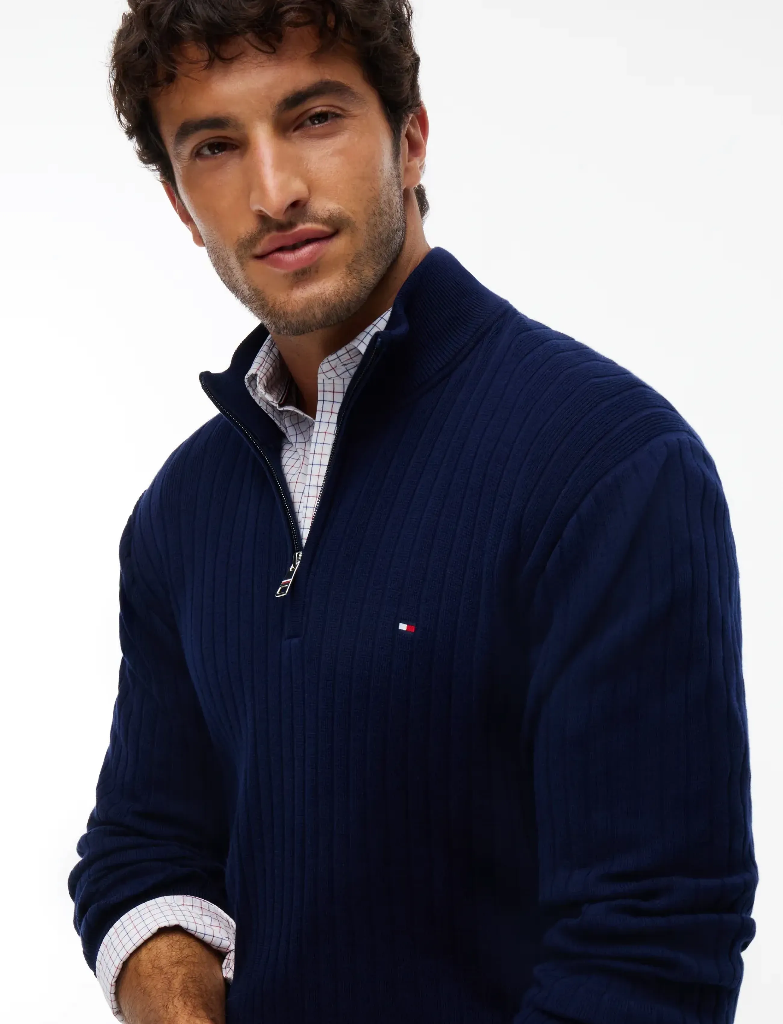 Tommy Hilfiger - SEASONAL STRUCTURE ZIPMOCK - pullover mit halbem reißverschluss - carbon navy - 3