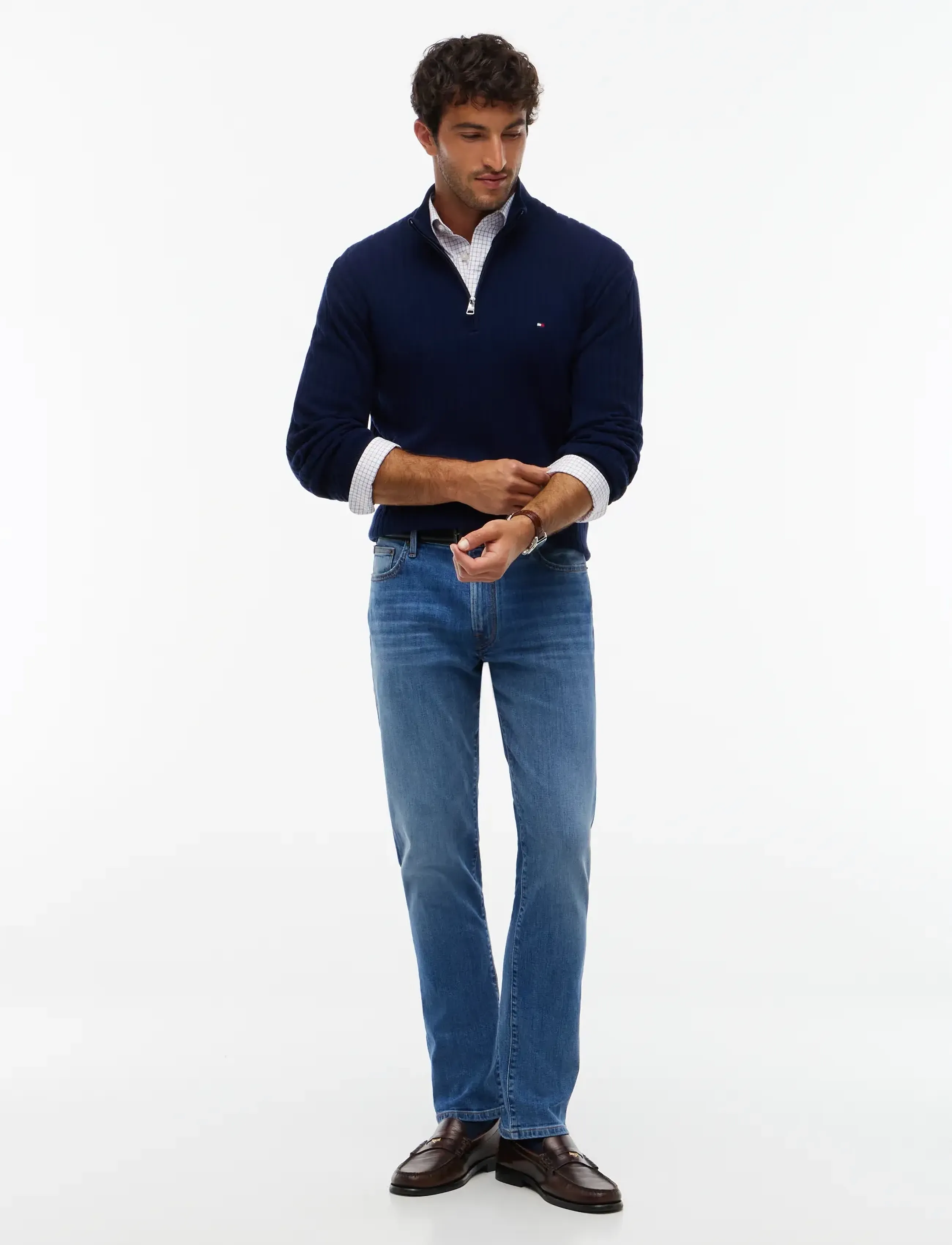 Tommy Hilfiger - SEASONAL STRUCTURE ZIPMOCK - pullover mit halbem reißverschluss - carbon navy - 4