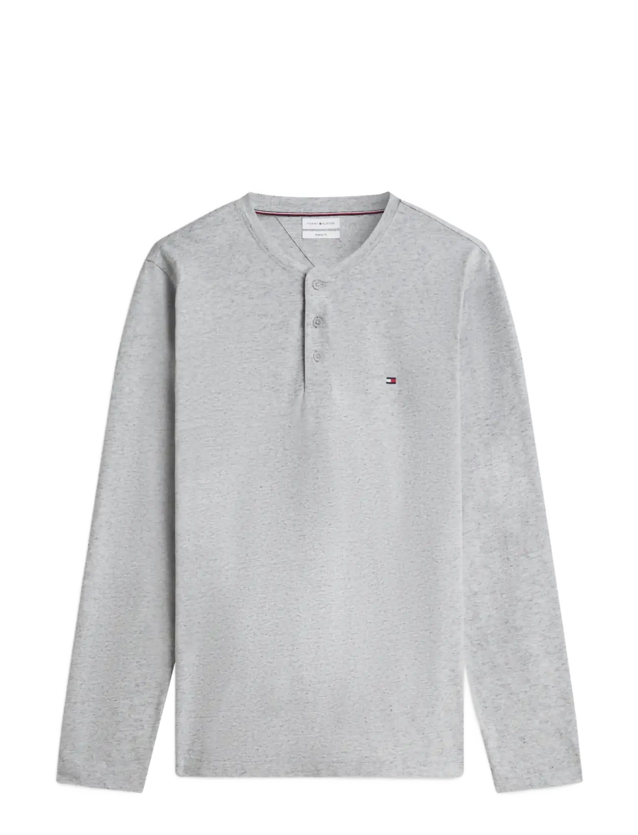 Tommy Hilfiger - ESS JERSEY HENLEY TEE - langärmelige t-shirts - light grey heather - 1