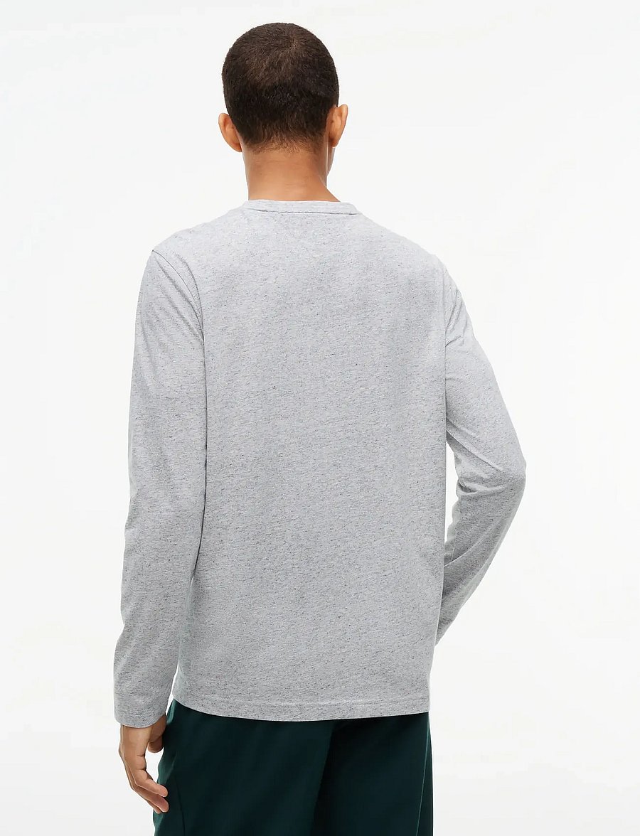 Tommy Hilfiger - ESS JERSEY HENLEY TEE - langärmelige t-shirts - light grey heather - 2