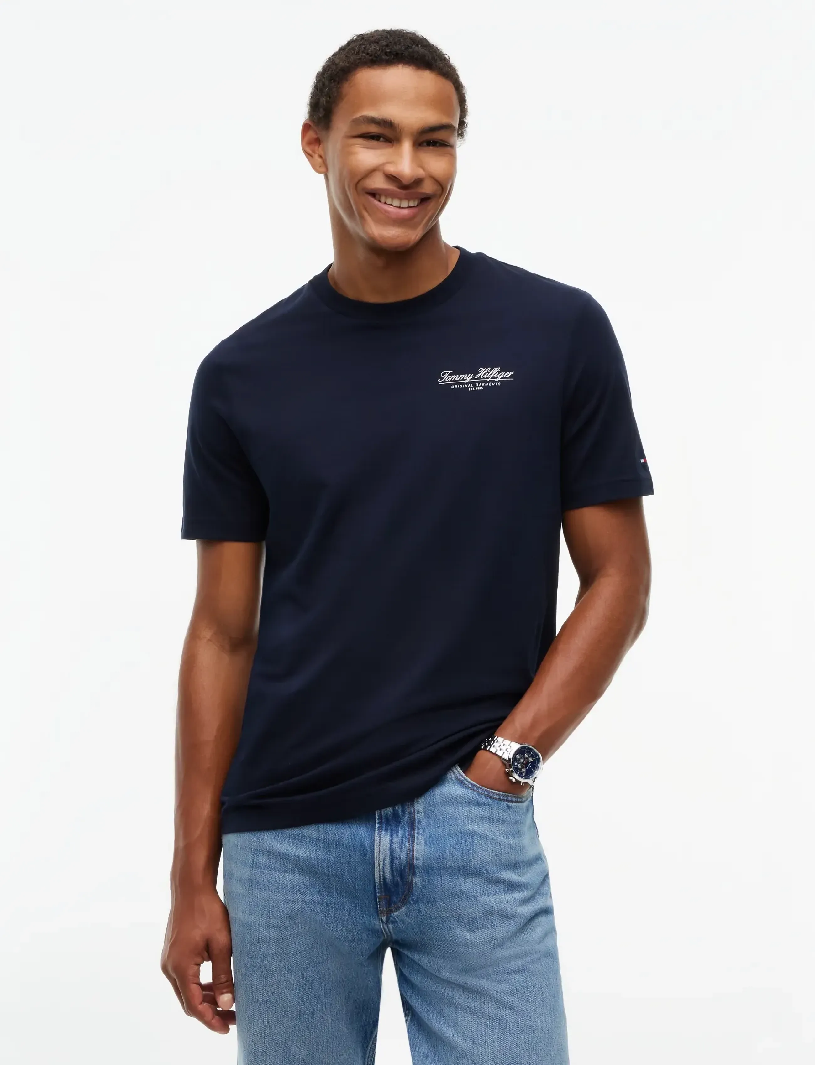 Tommy Hilfiger BRAND LOVE SMALL SCRIPT TEE -  - NAVY BLUE / navy