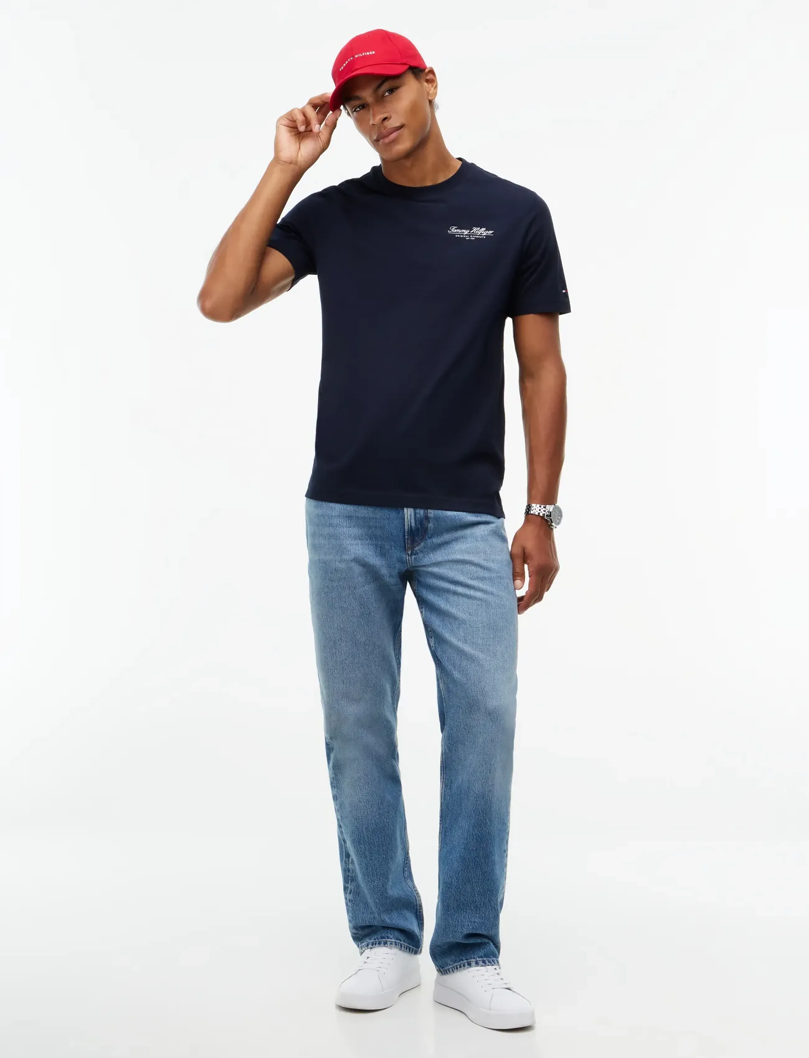 Tommy Hilfiger - BRAND LOVE SMALL SCRIPT TEE - short-sleeved t-shirts - navy blue - 4