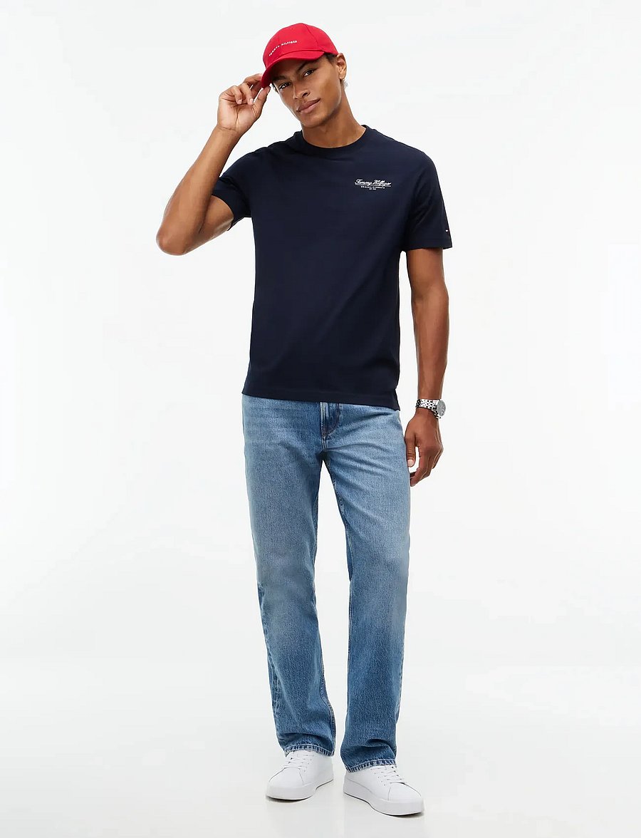 Tommy Hilfiger - BRAND LOVE SMALL SCRIPT TEE - short-sleeved t-shirts - navy blue - 4