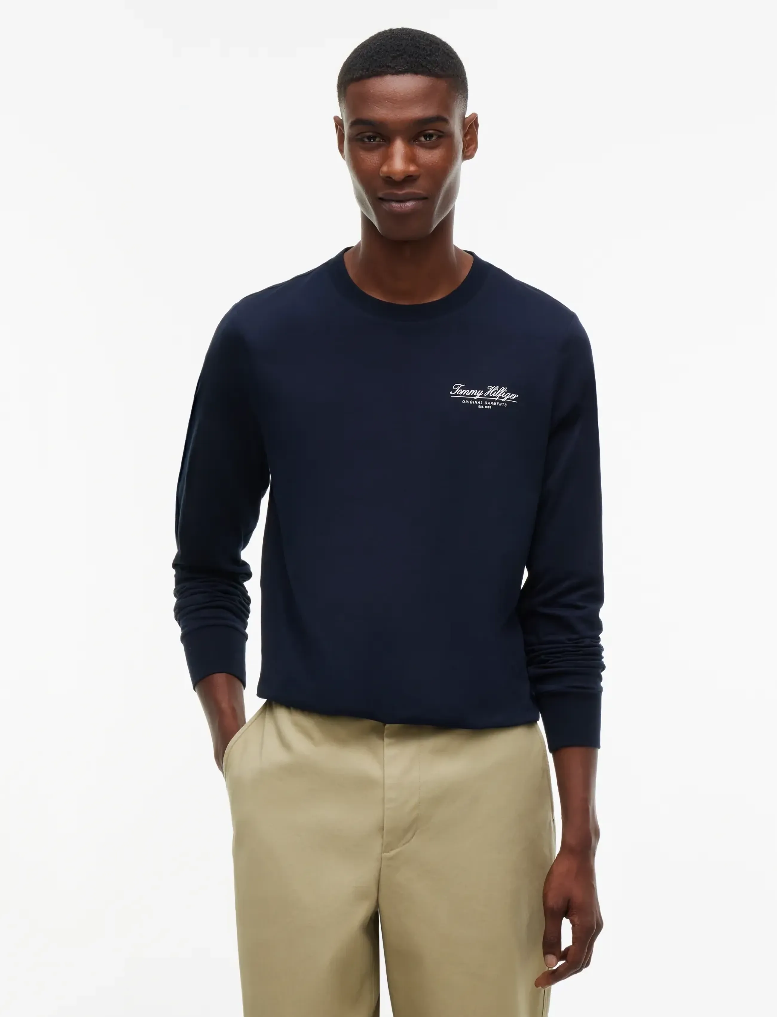 Tommy Hilfiger BRAND LOVE SMALL SCRIPT LS TEE - T-Shirts - NAVY BLUE / navy