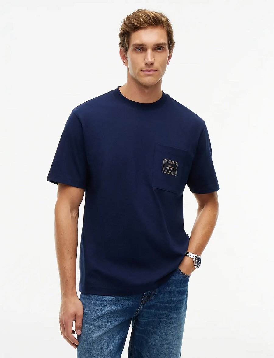 Tommy Hilfiger - POCKET LABEL TEE - carbon navy - 0