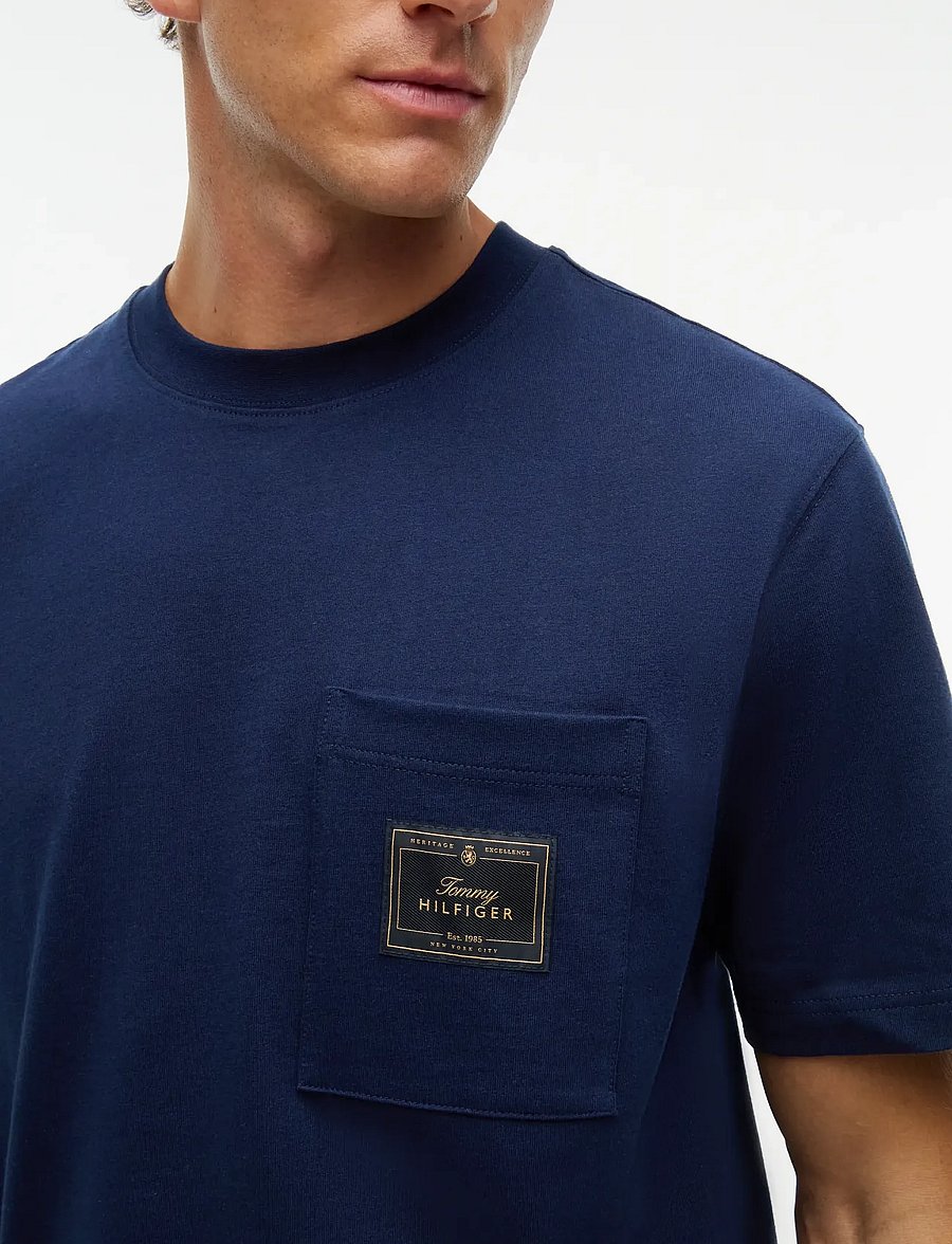 Tommy Hilfiger - POCKET LABEL TEE - carbon navy - 3