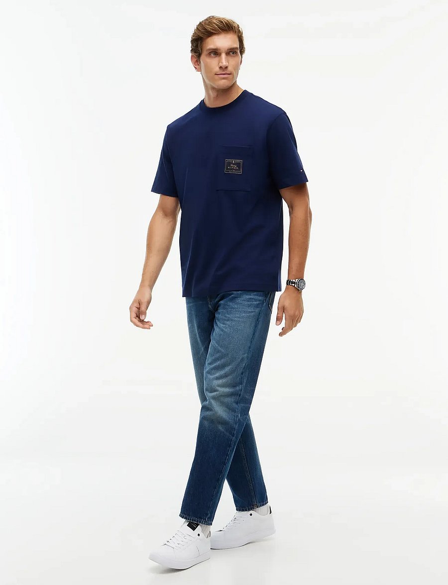 Tommy Hilfiger - POCKET LABEL TEE - carbon navy - 4