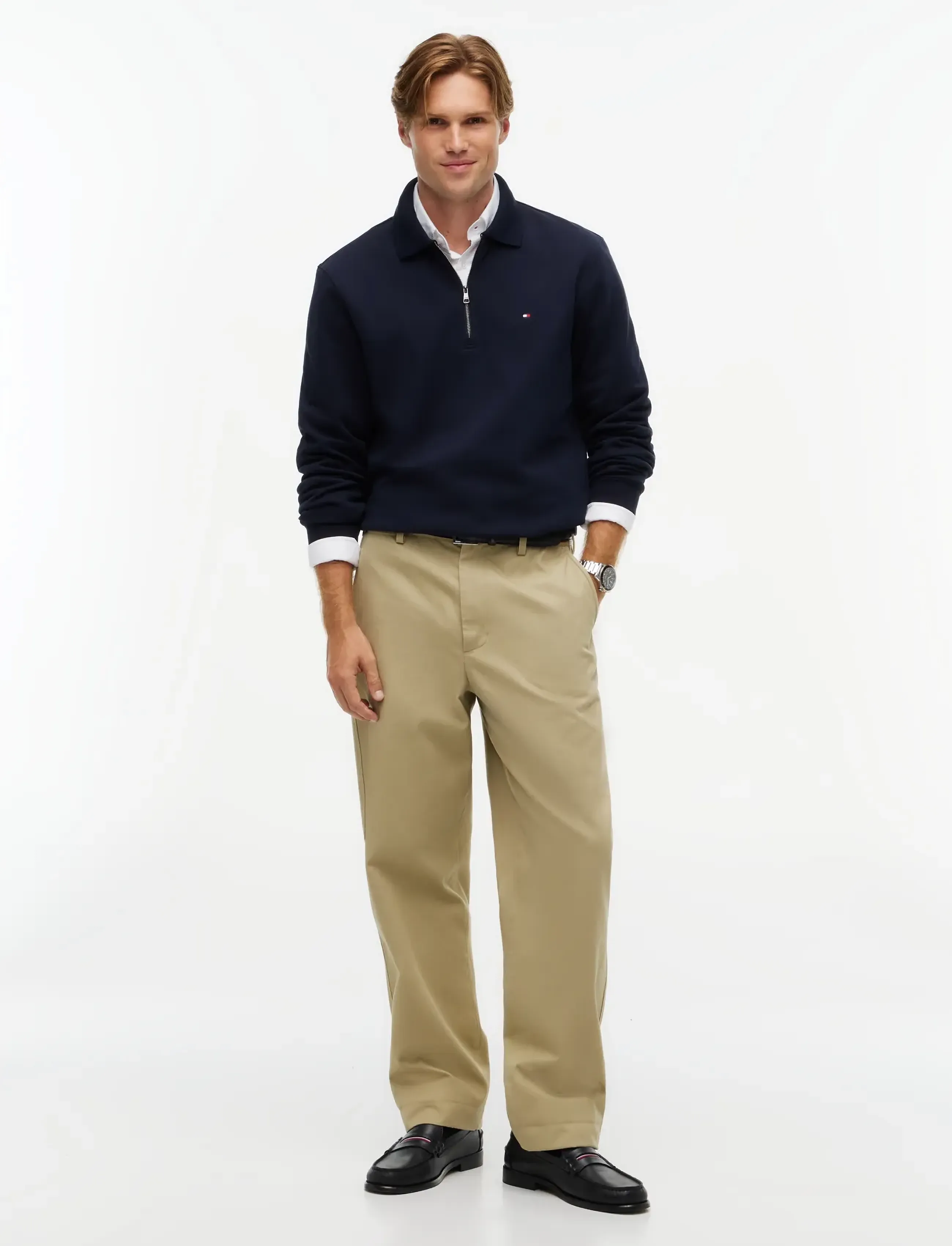 Tommy Hilfiger - ESSENTIAL TERRY ZIP RUGBY - navy blue - 4