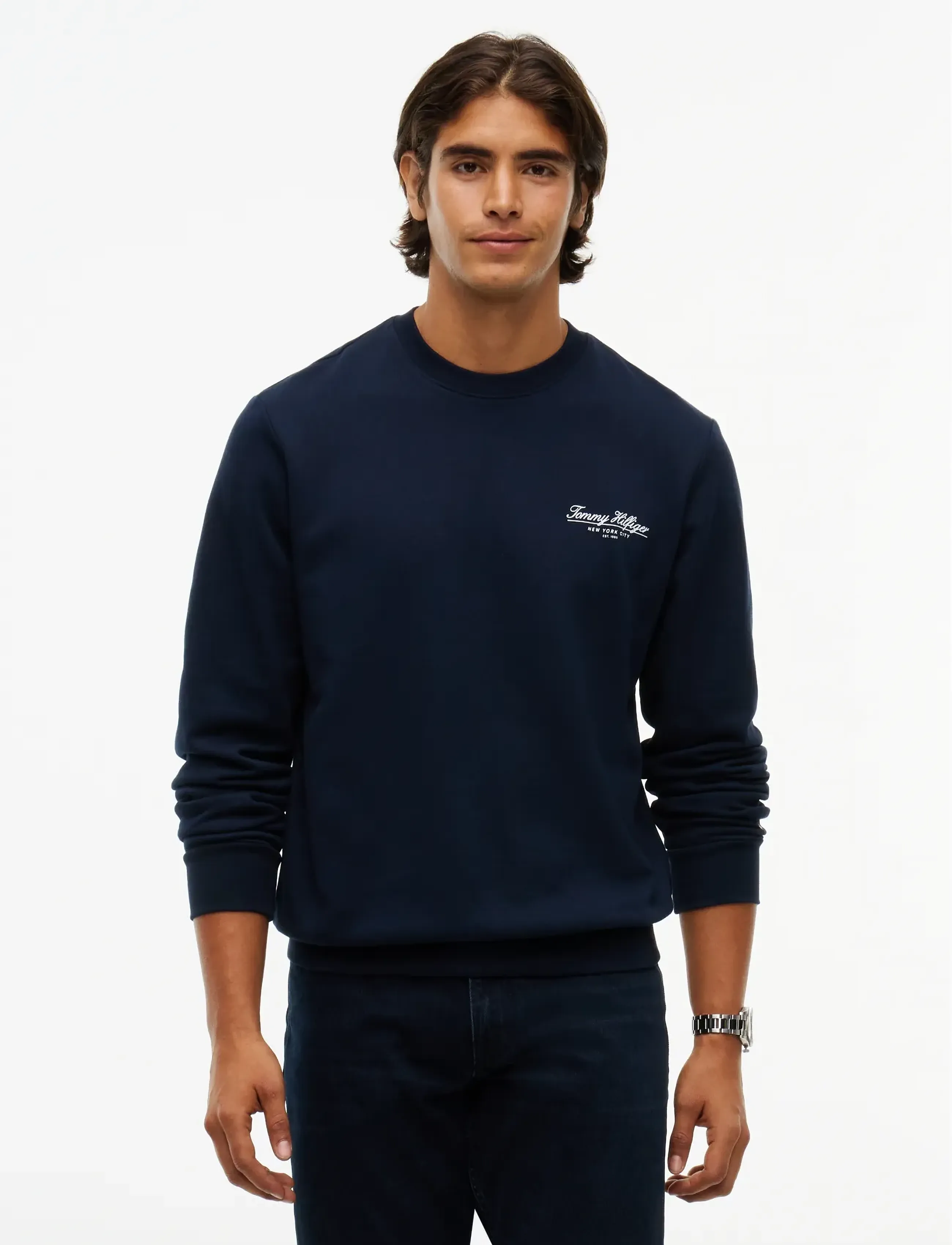 Tommy Hilfiger BRAND LOVE SCRIPT SWEATSHIRT - Kleidung - NAVY BLUE / navy