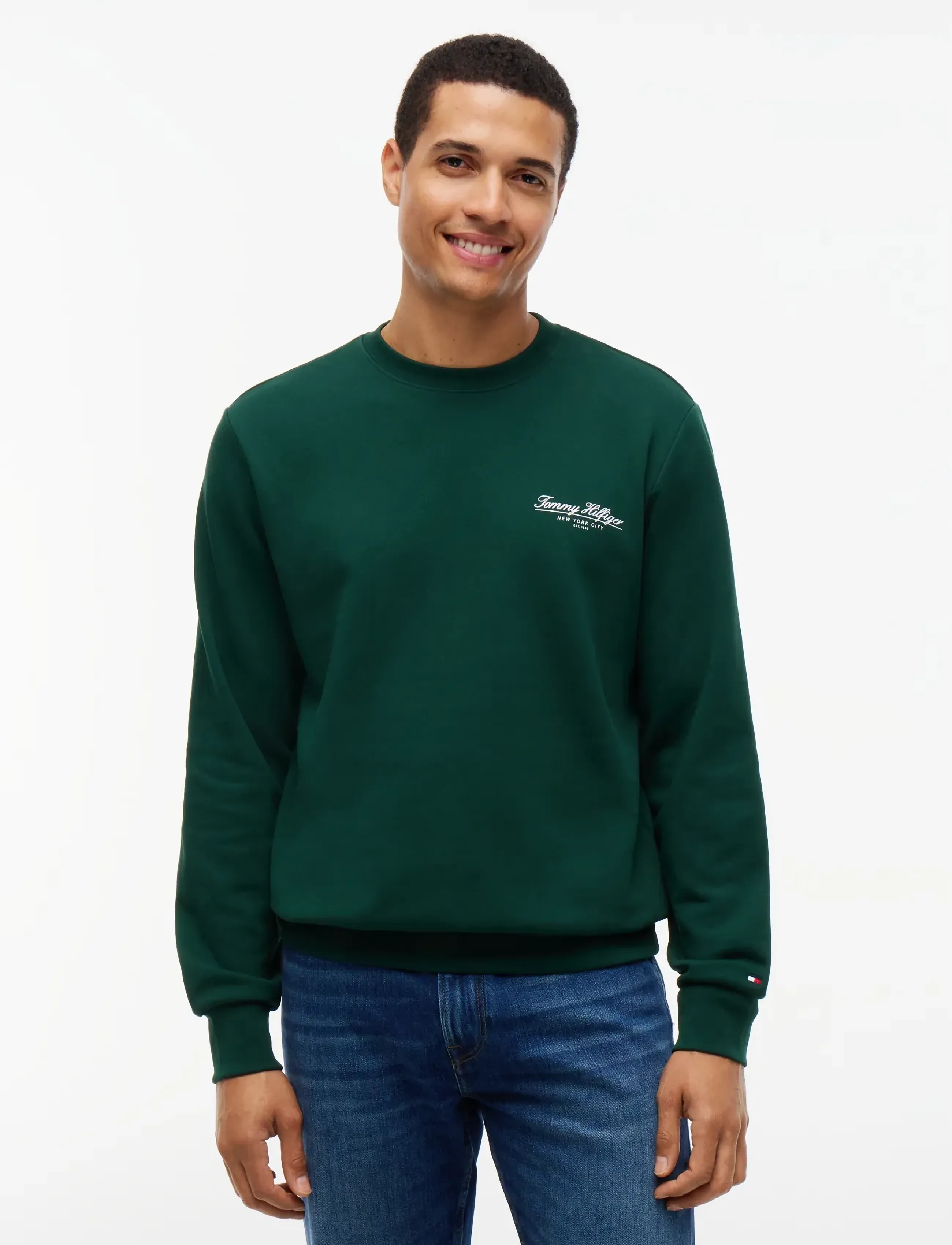 Tommy Hilfiger BRAND LOVE SCRIPT SWEATSHIRT - Sweatshirts - NOCTURNAL GREEN / green