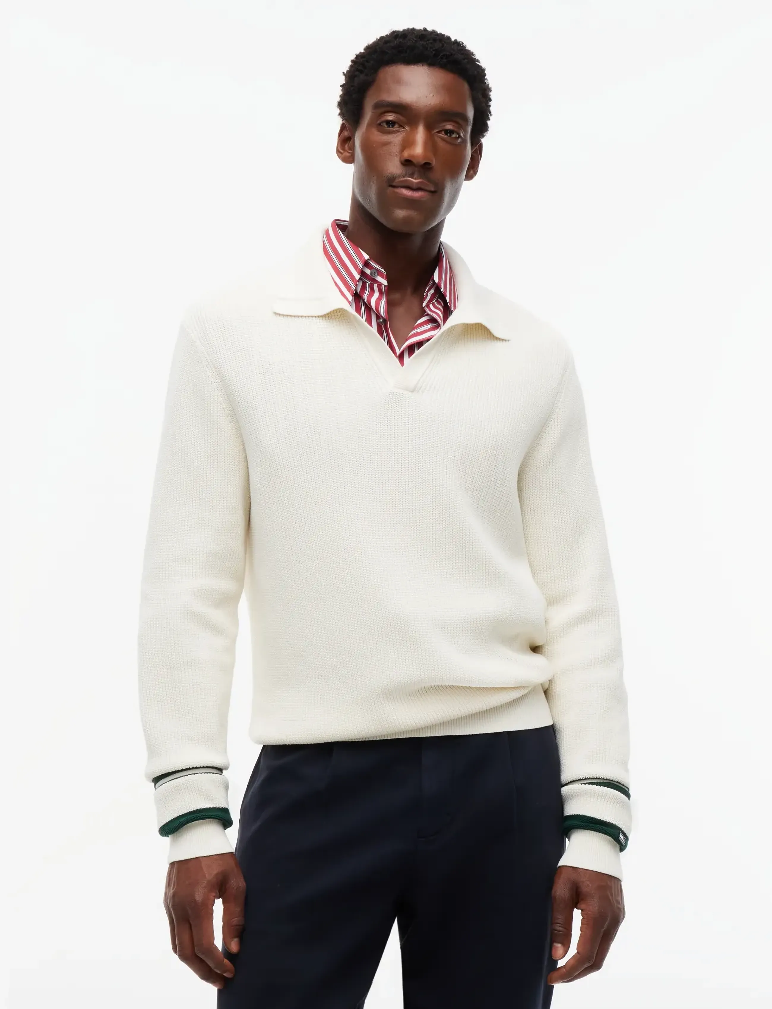 Tommy Hilfiger - NY OPEN COLLAR SWEATER POLO - ivory petal - 0