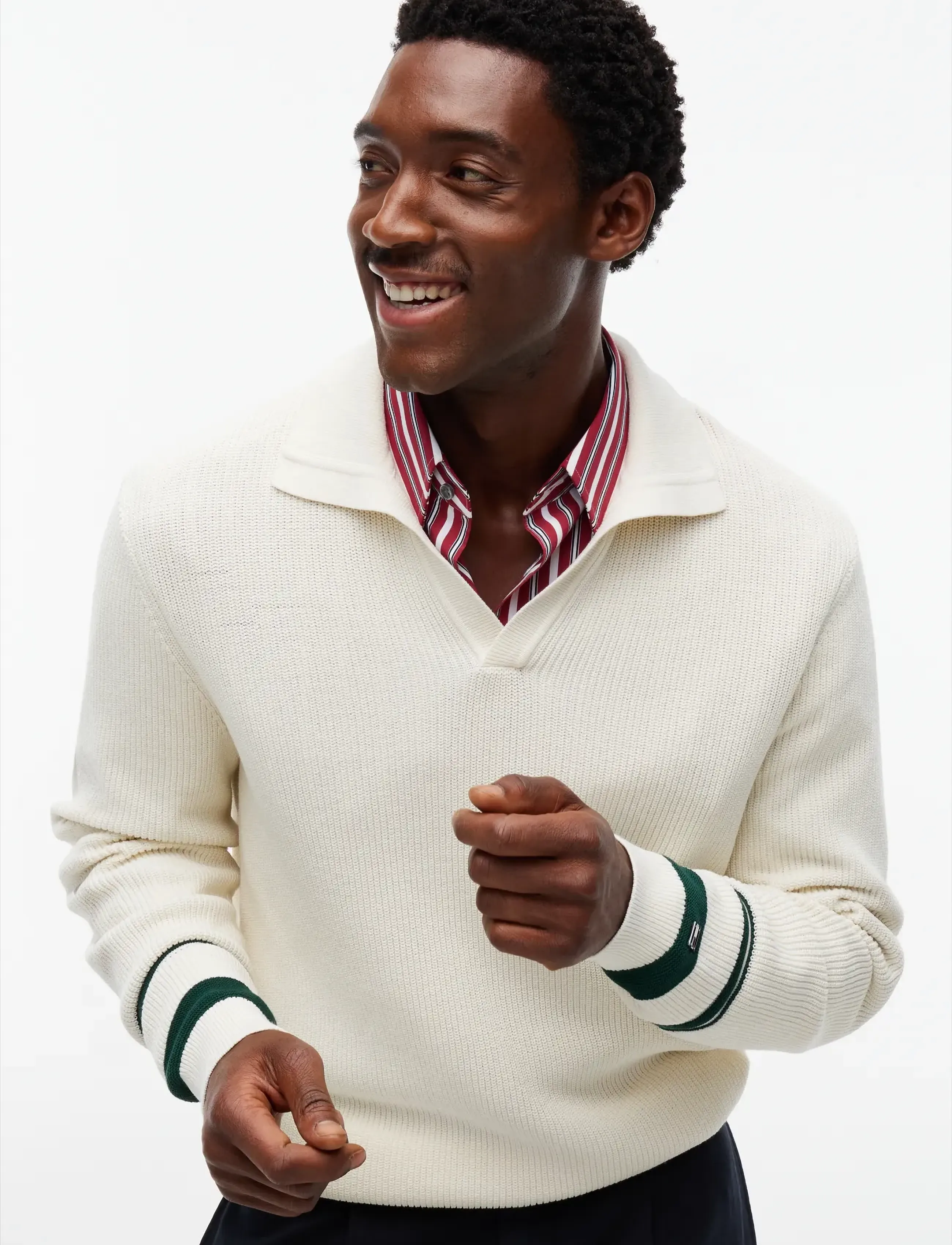 Tommy Hilfiger - NY OPEN COLLAR SWEATER POLO - ivory petal - 3