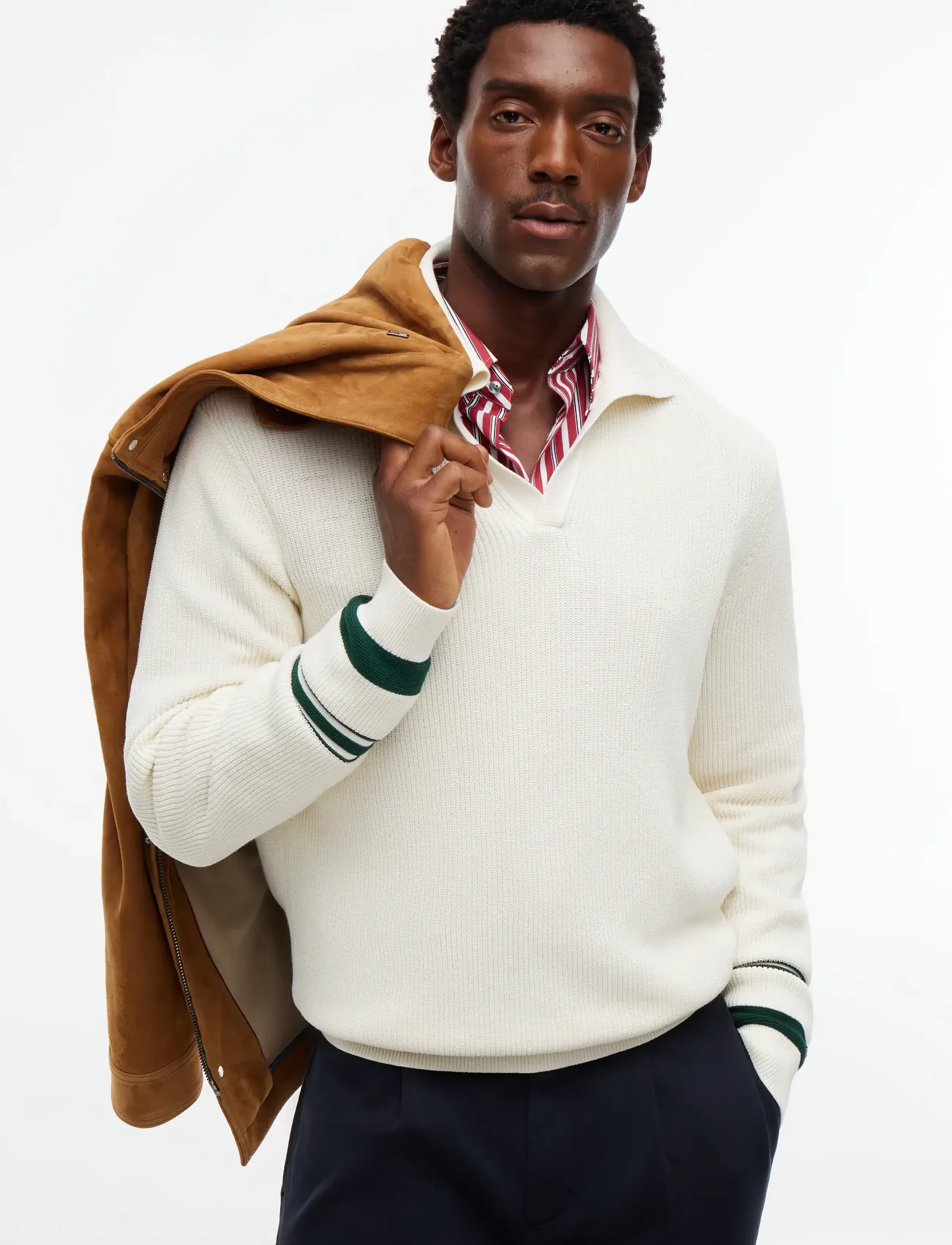 Tommy Hilfiger - NY OPEN COLLAR SWEATER POLO - ivory petal - 5