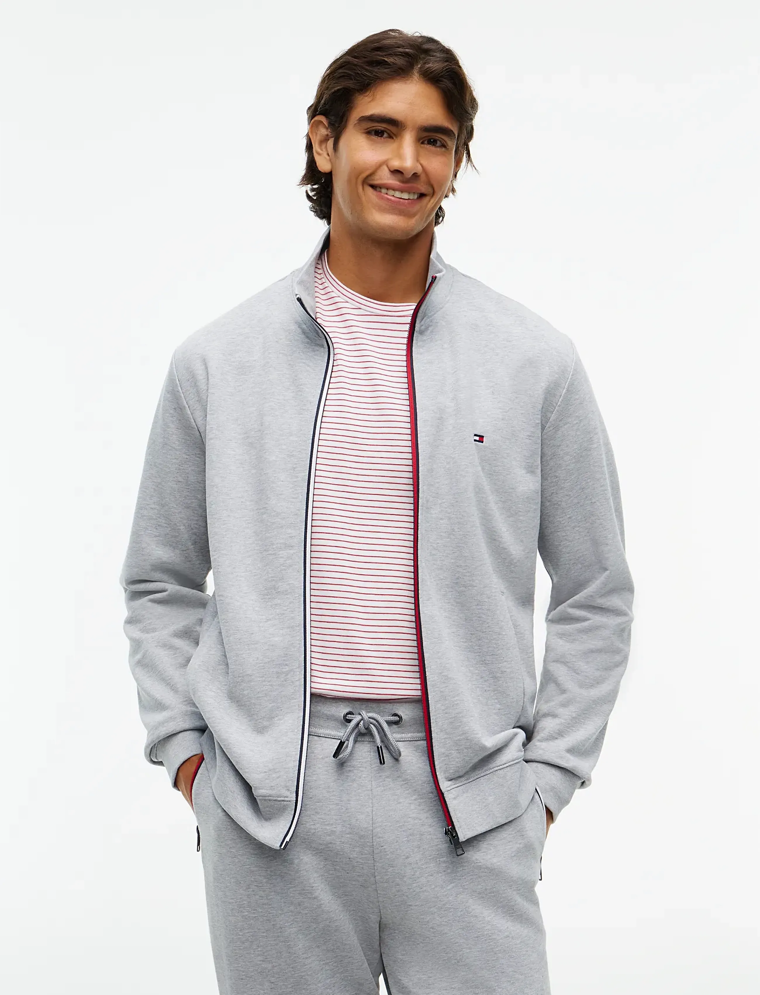 Tommy Hilfiger RWB TIPPING TRACK JACKET - Neue Mode - LIGHT GREY HEATHER / grey