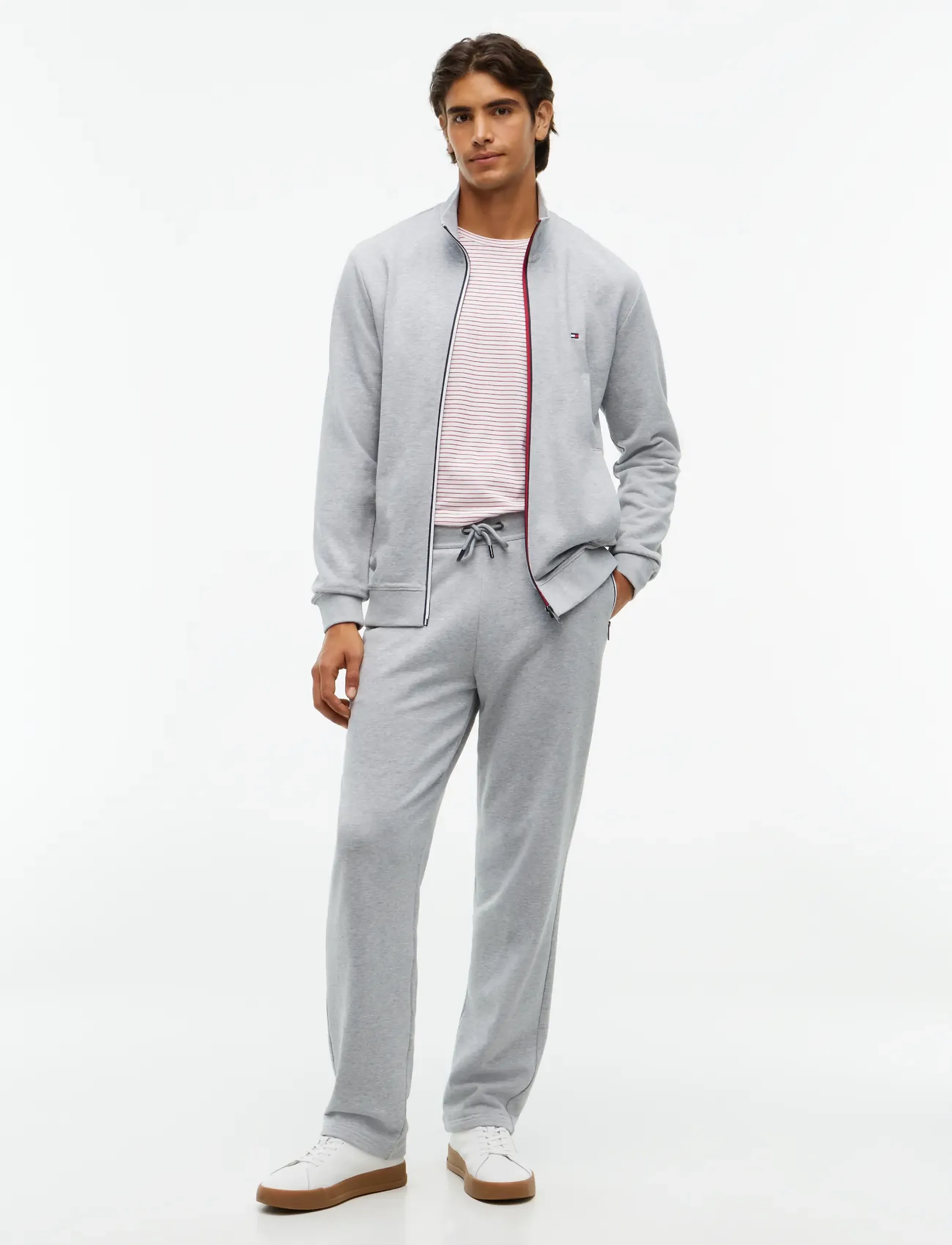 Tommy Hilfiger - RWB TIPPING TRACK JACKET - sweatshirts - light grey heather - 4