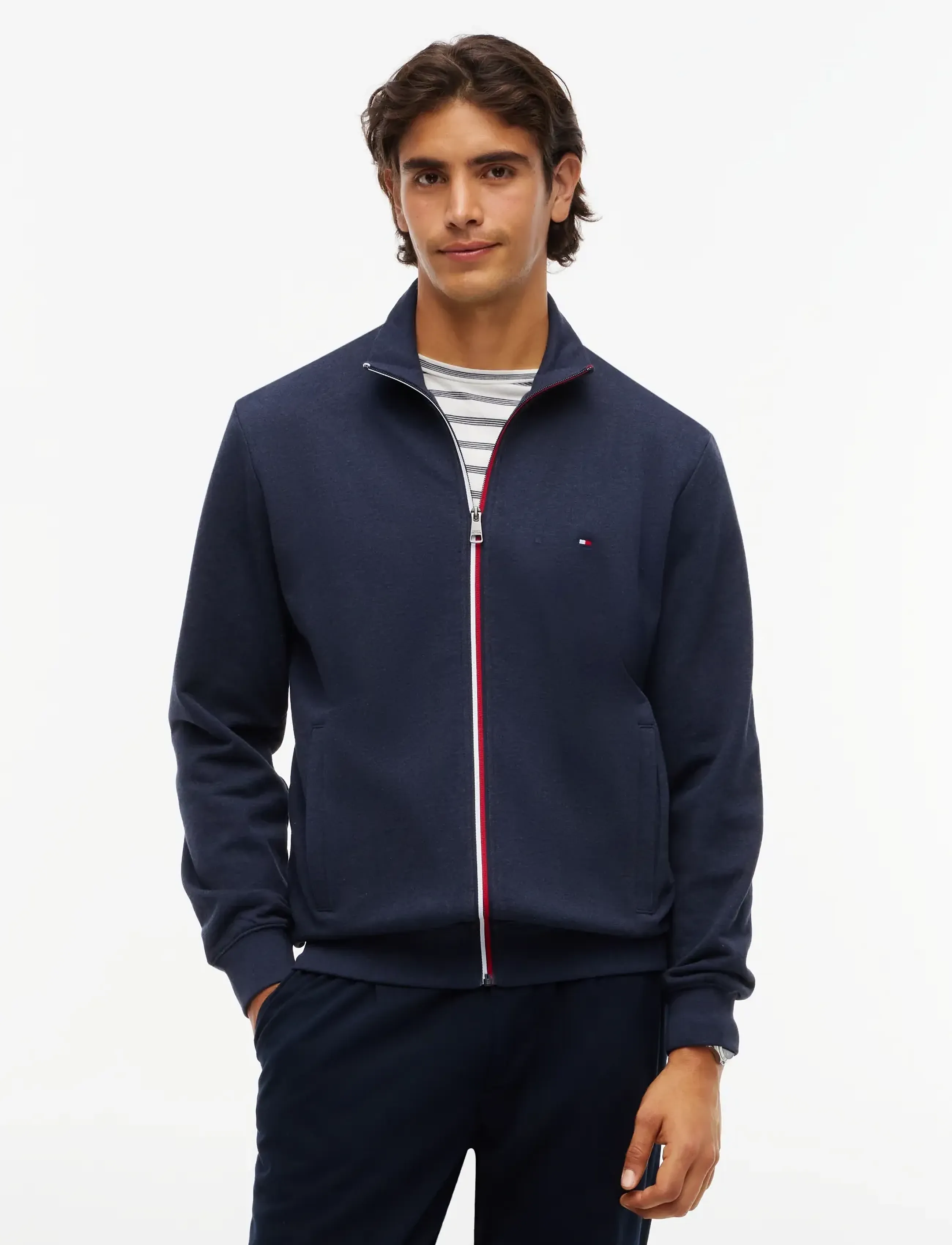 Tommy Hilfiger RWB TIPPING TRACK JACKET - Kläder - NAVY BLUE HEATHER / navy