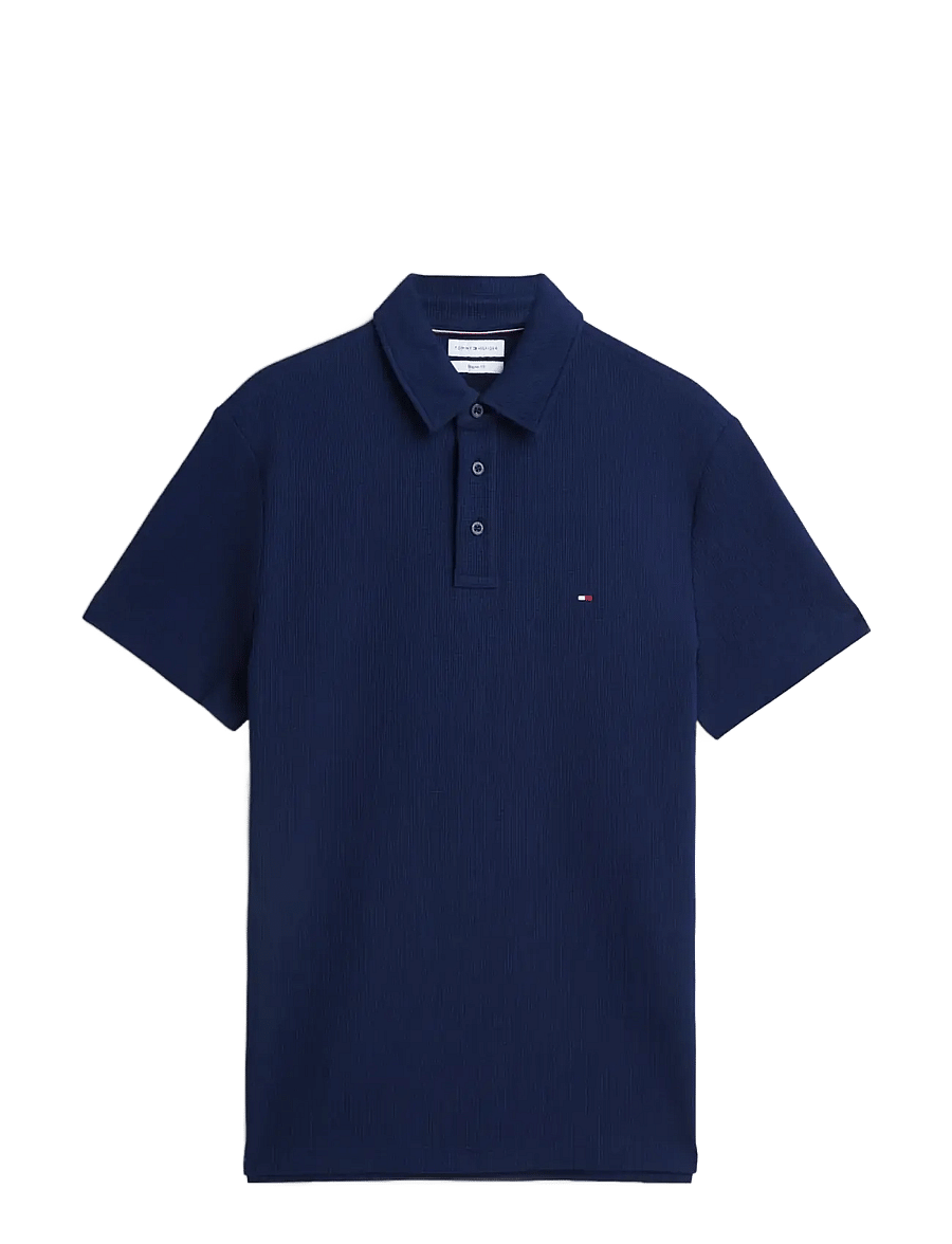 Tommy Hilfiger - S/S WAFFLE POLO - kortärmade pikéer - carbon navy - 1