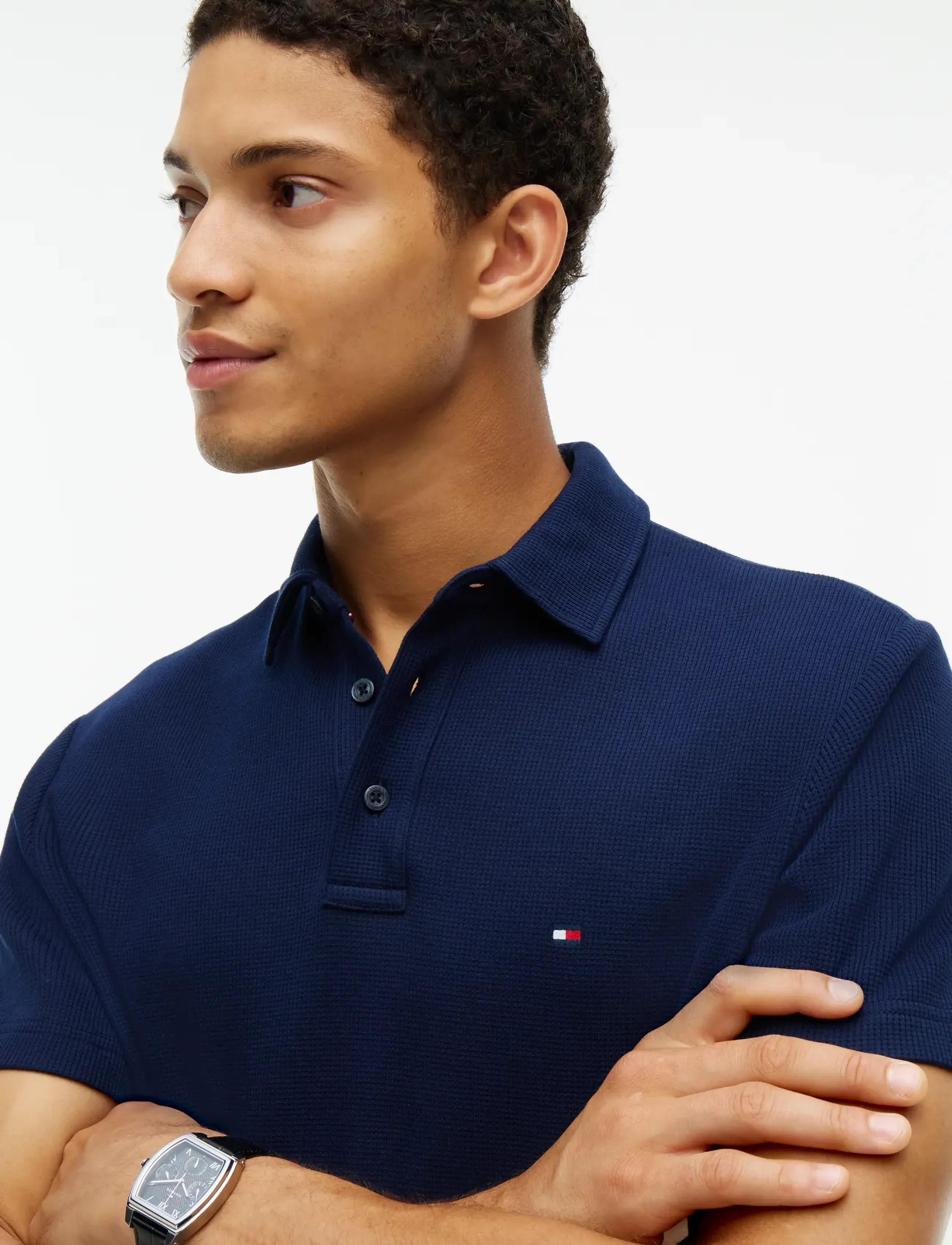 Tommy Hilfiger - S/S WAFFLE POLO - kortärmade pikéer - carbon navy - 3