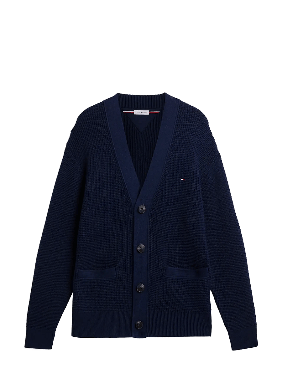 Tommy Hilfiger - WAFFLE STRUCTURE CARDIGAN - strickjacken - carbon navy - 1