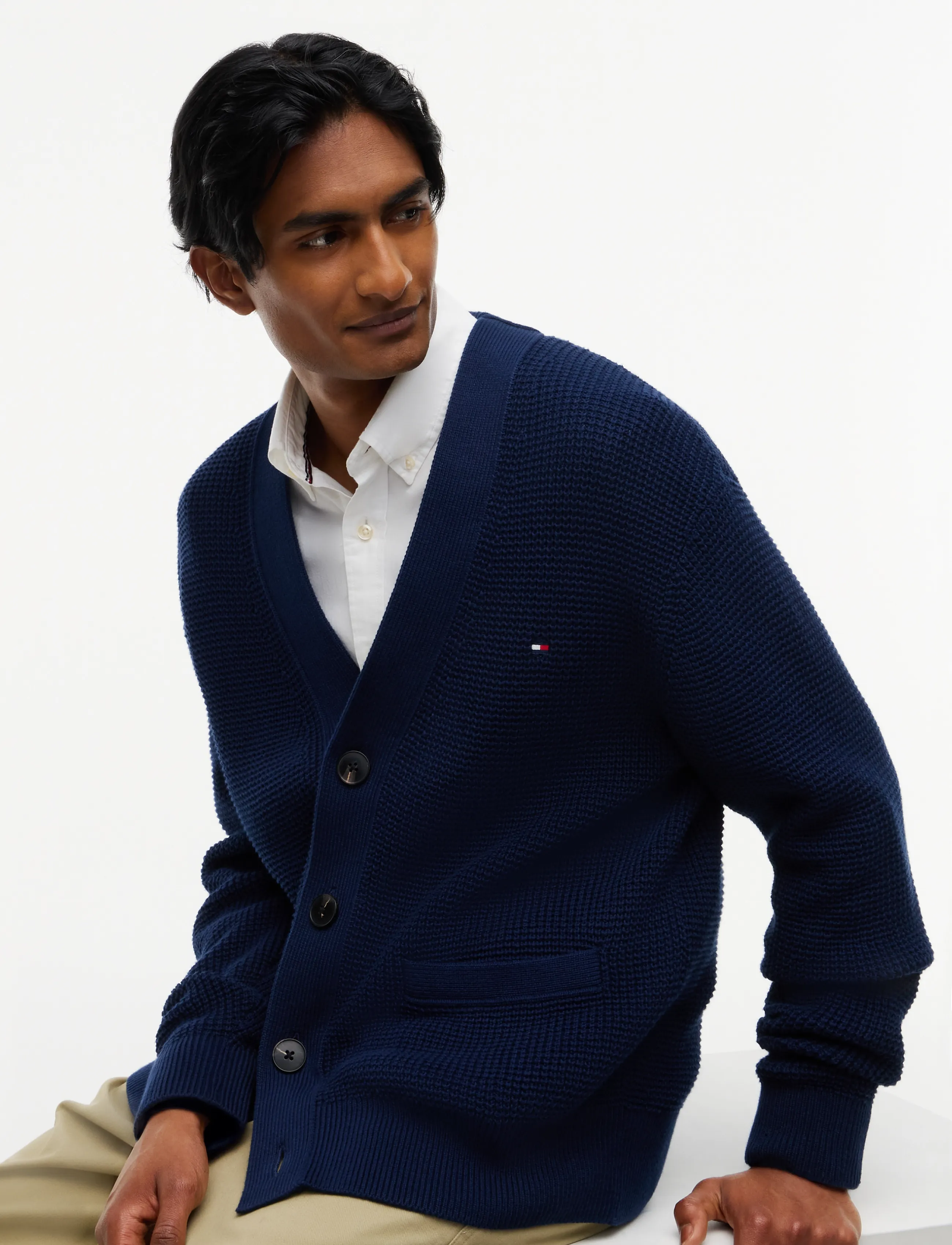Tommy Hilfiger - WAFFLE STRUCTURE CARDIGAN - strickjacken - carbon navy - 3