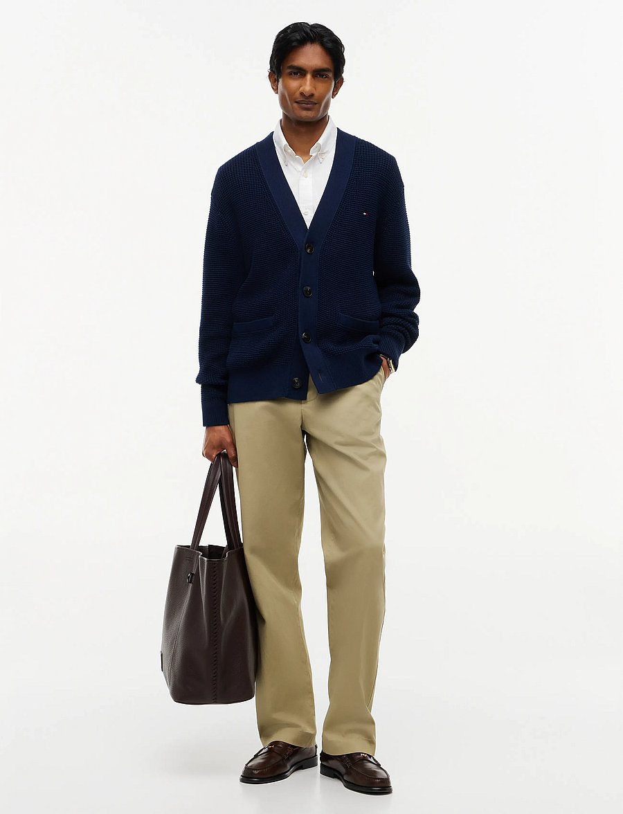 Tommy Hilfiger - WAFFLE STRUCTURE CARDIGAN - strickjacken - carbon navy - 4