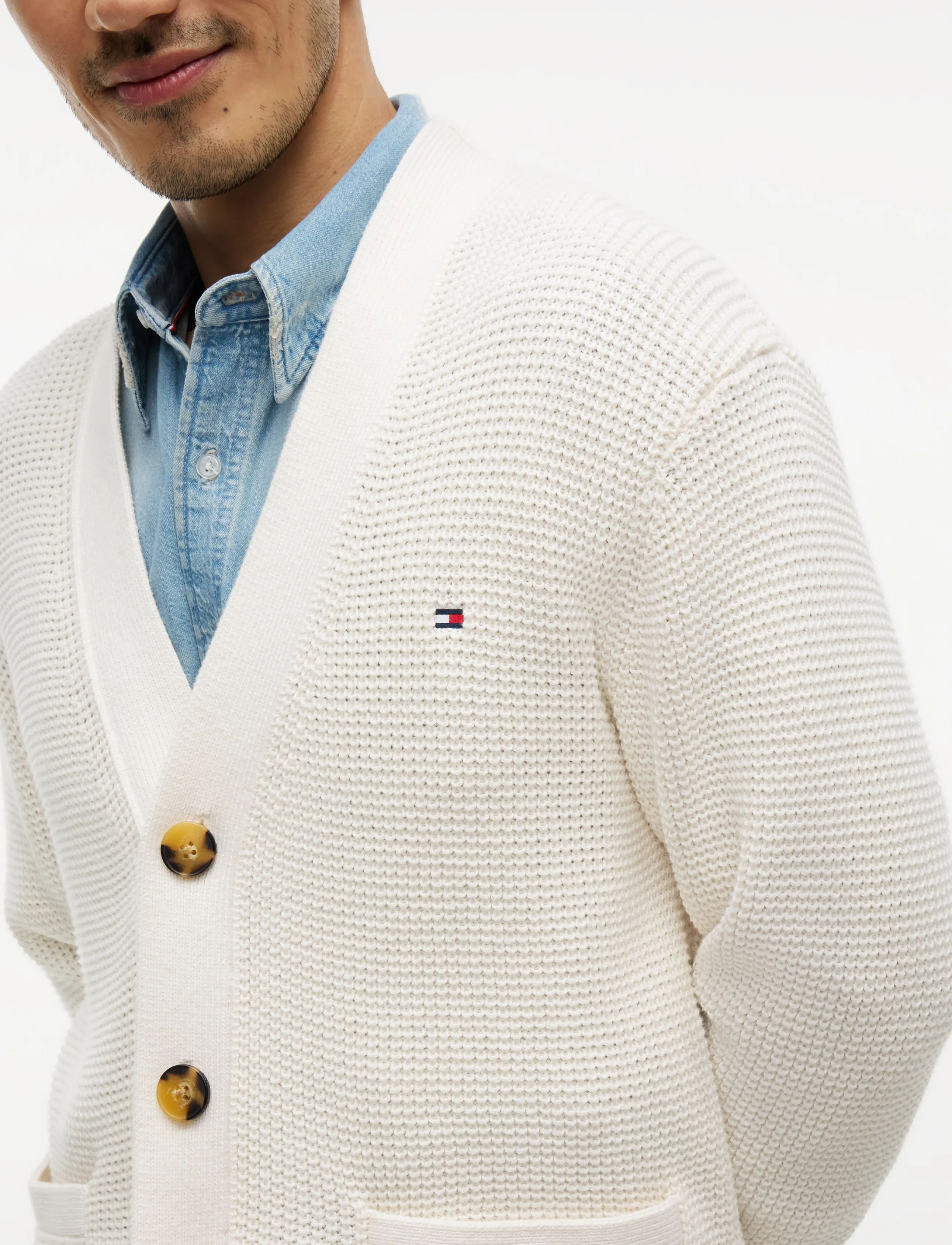 Tommy Hilfiger - WAFFLE STRUCTURE CARDIGAN - ivory petal - 3