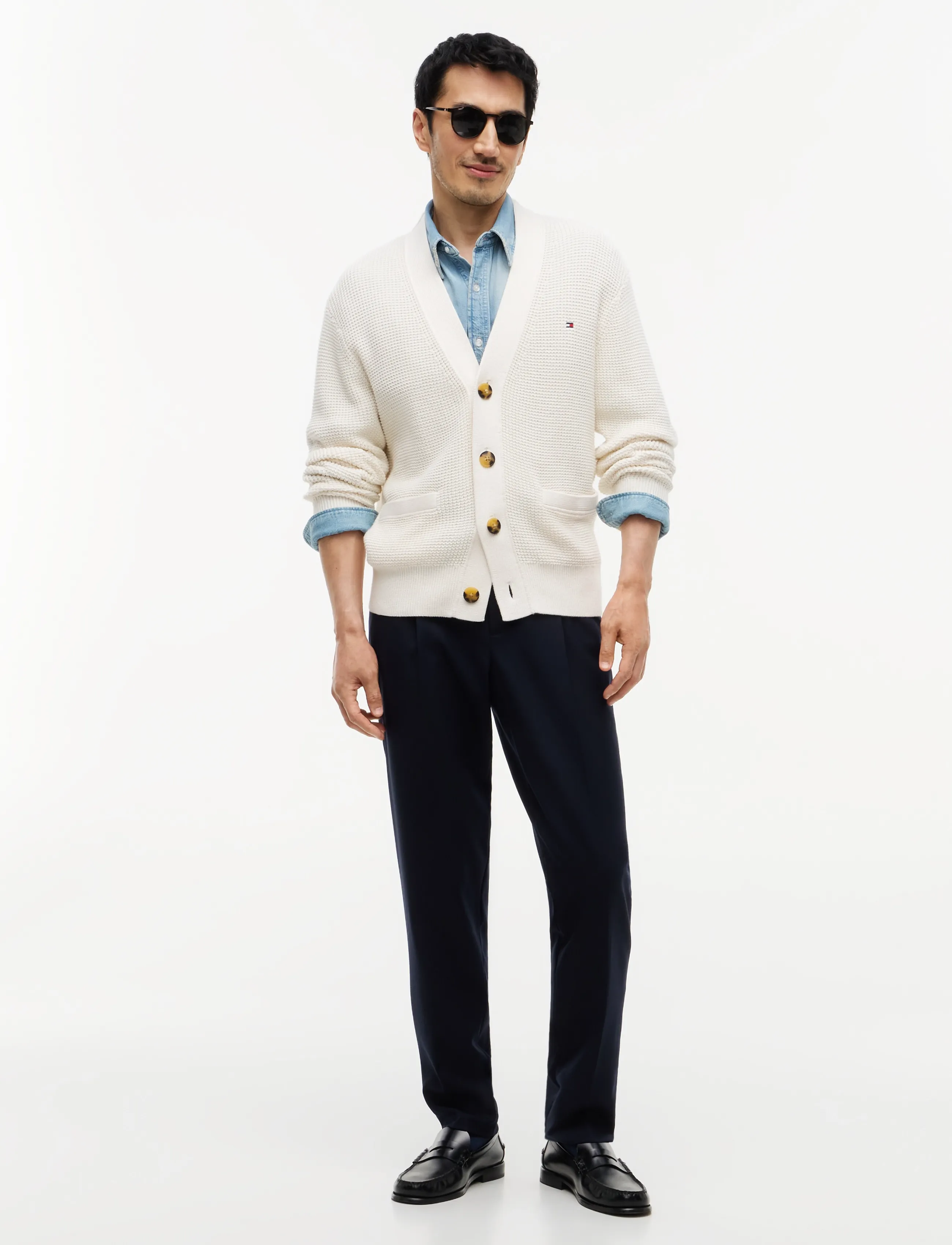 Tommy Hilfiger - WAFFLE STRUCTURE CARDIGAN - ivory petal - 4